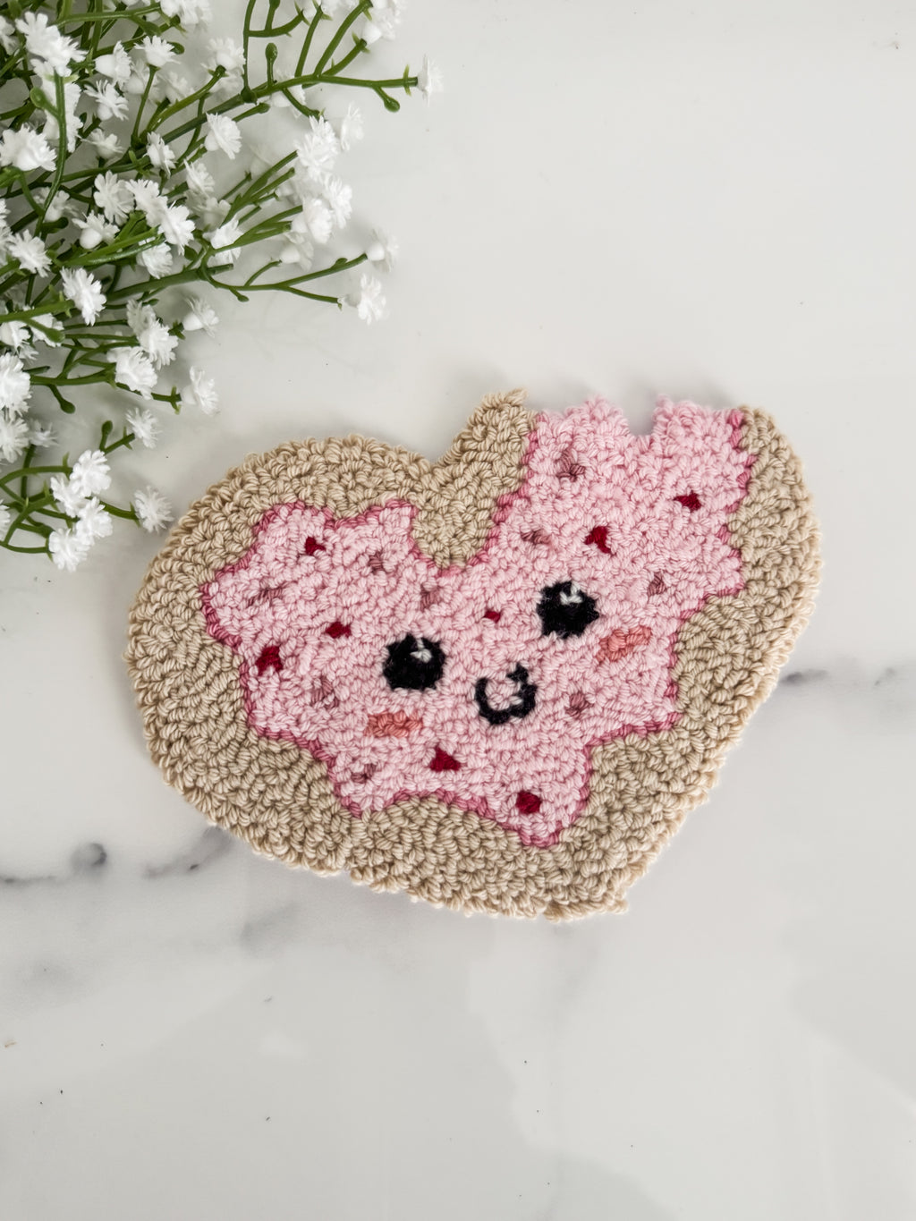 Sugar Cookie Heart Mug Rug