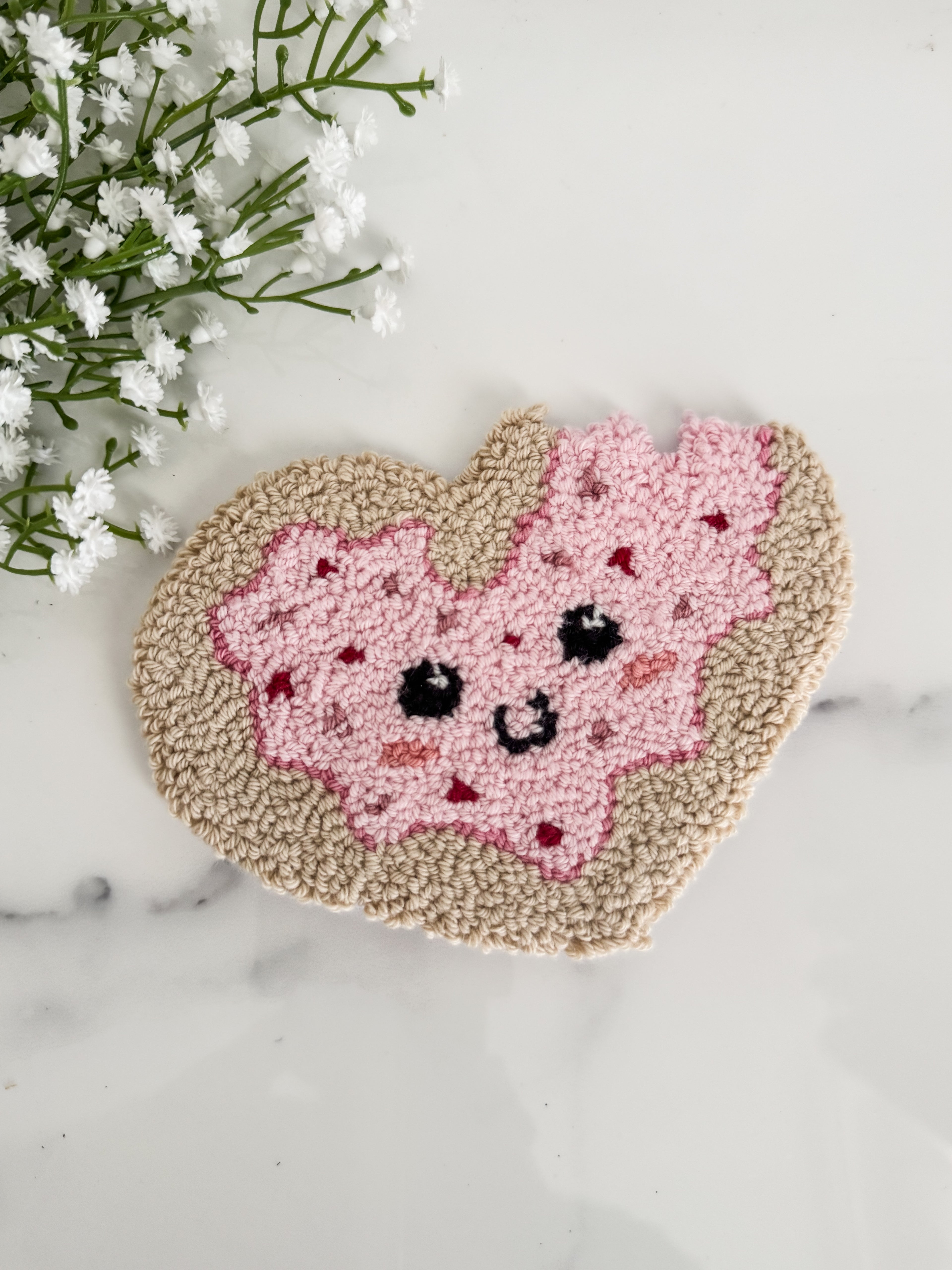 Sugar Cookie Heart Mug Rug