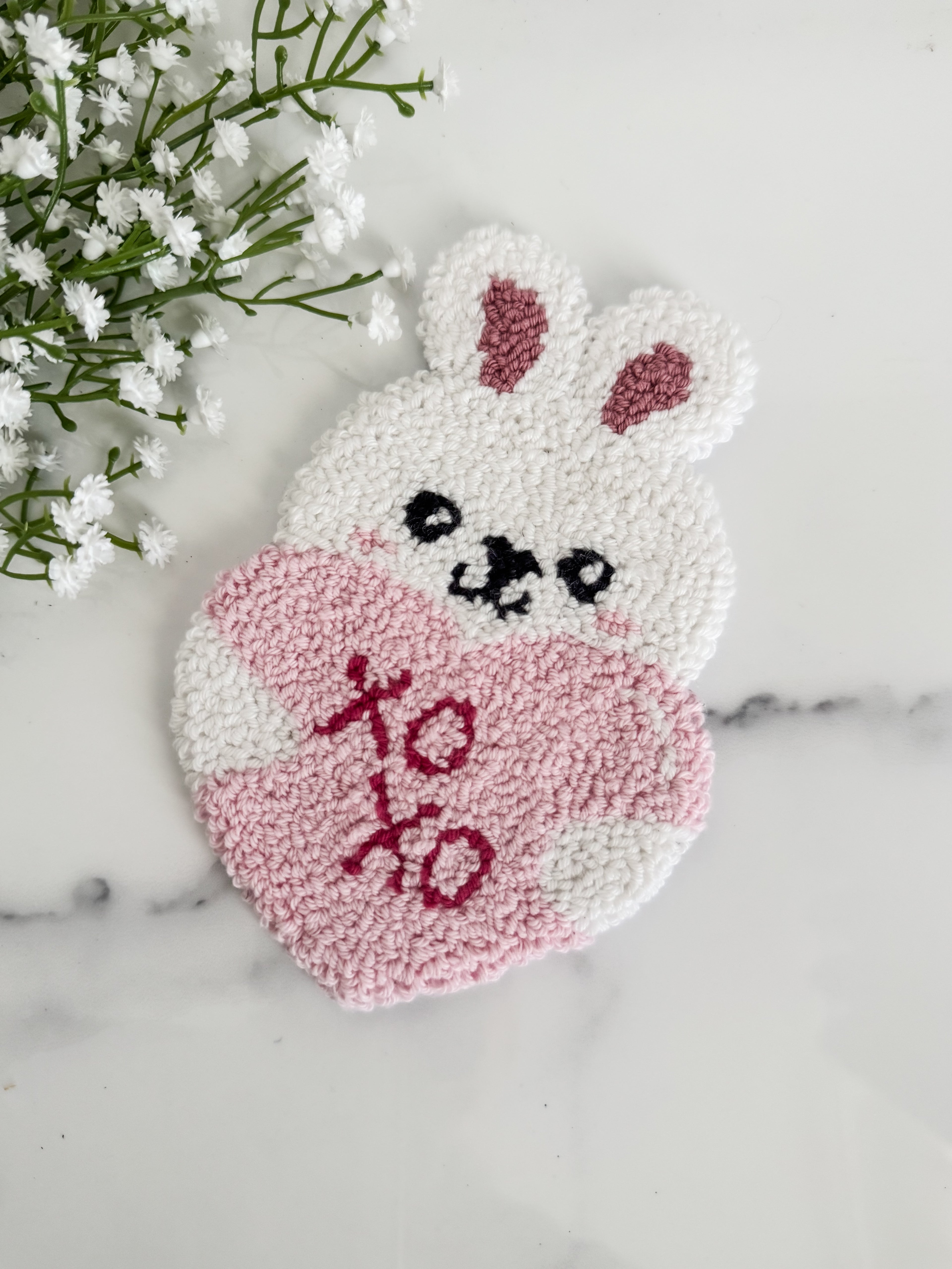 Love Bunny Mug Rug