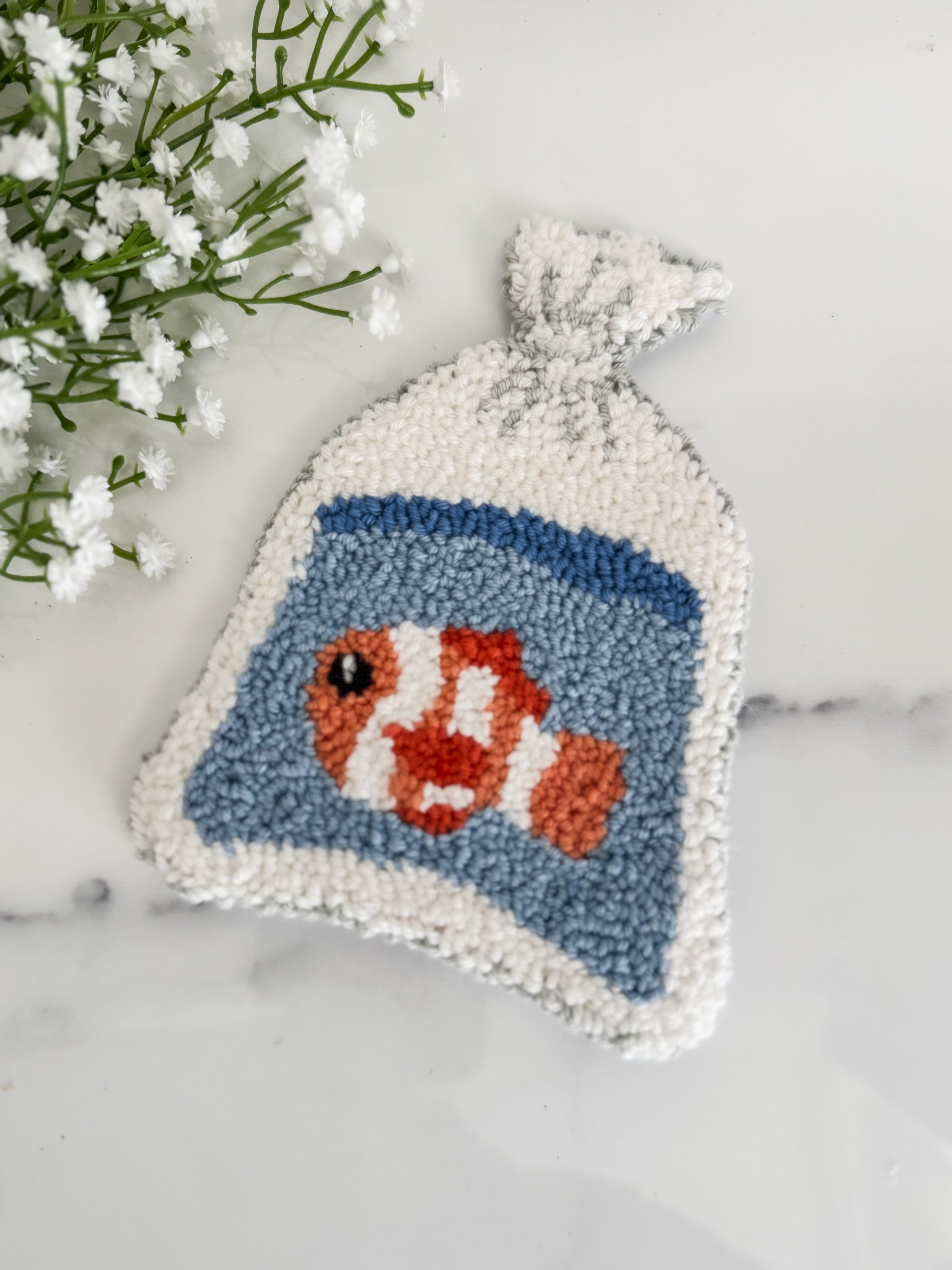 Fish in Bag Mug Rug