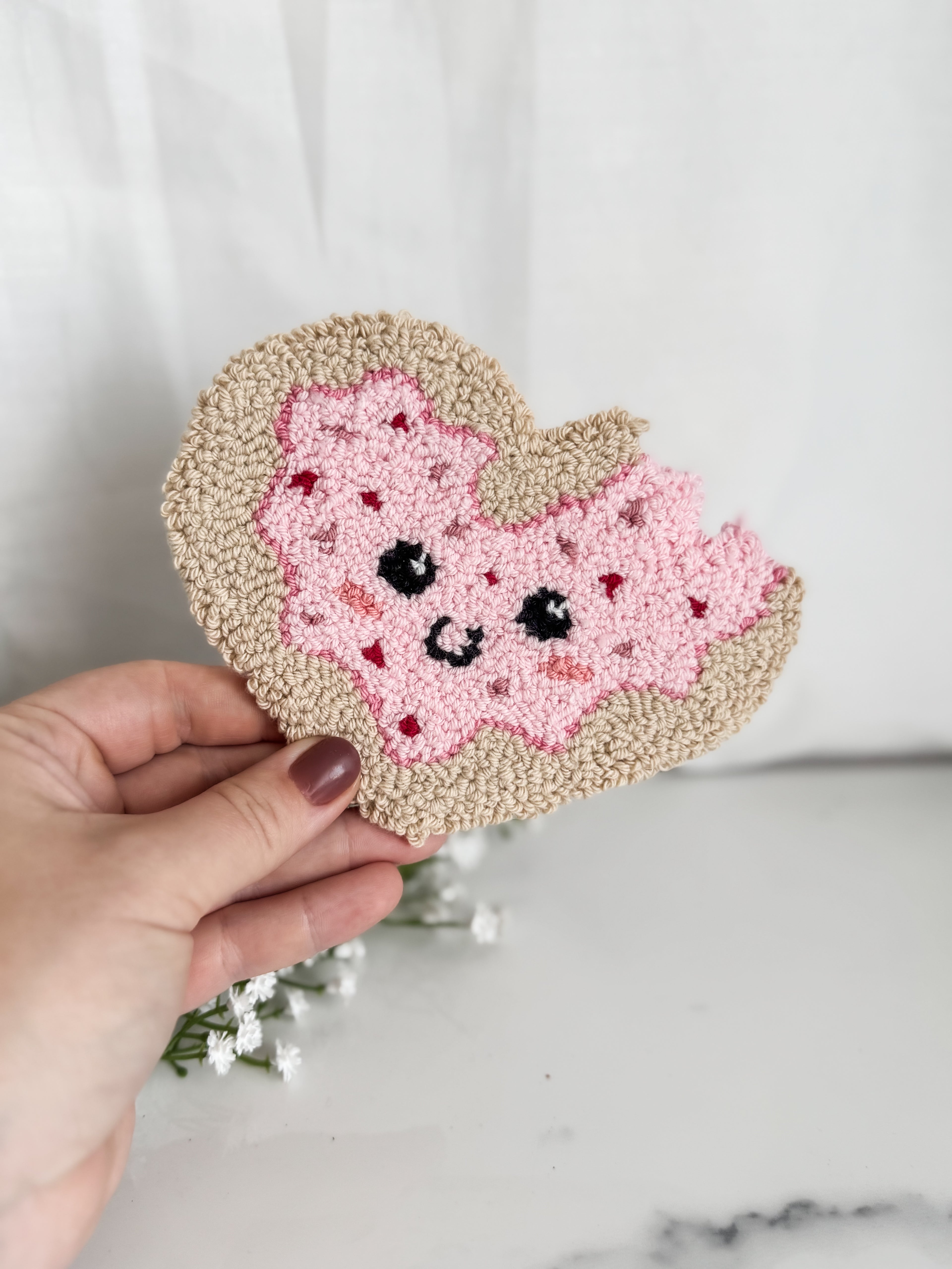 Sugar Cookie Heart Mug Rug