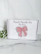 Pink Bow Punch Needle Mug Rug Kit