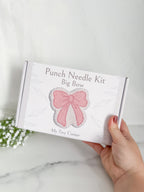Pink Bow Punch Needle Mug Rug Kit