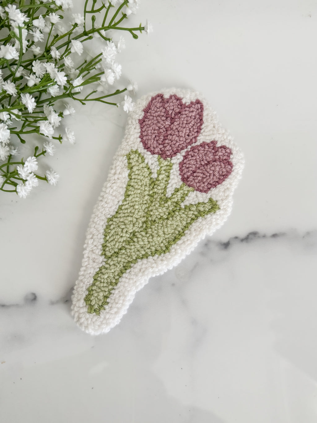 Purple Tulip Mug Rug