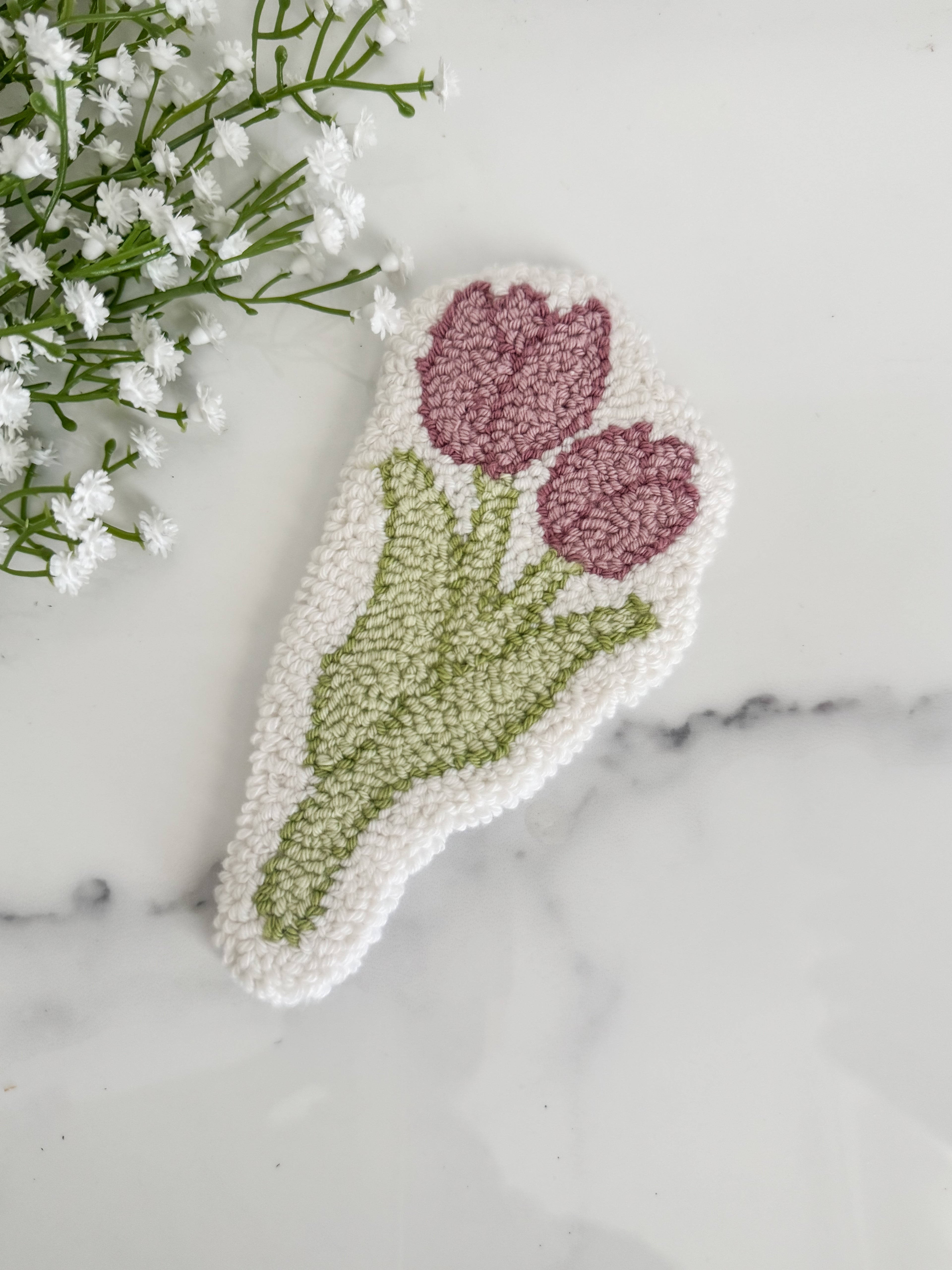 Purple Tulip Mug Rug