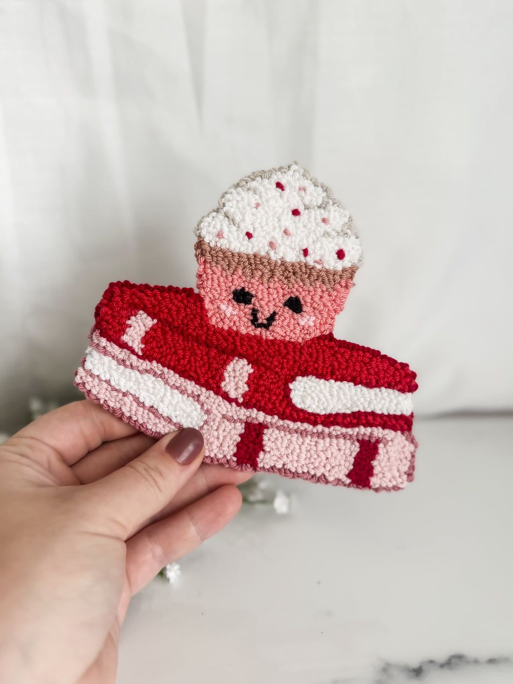 Cupcake Book Stack Mug Rug