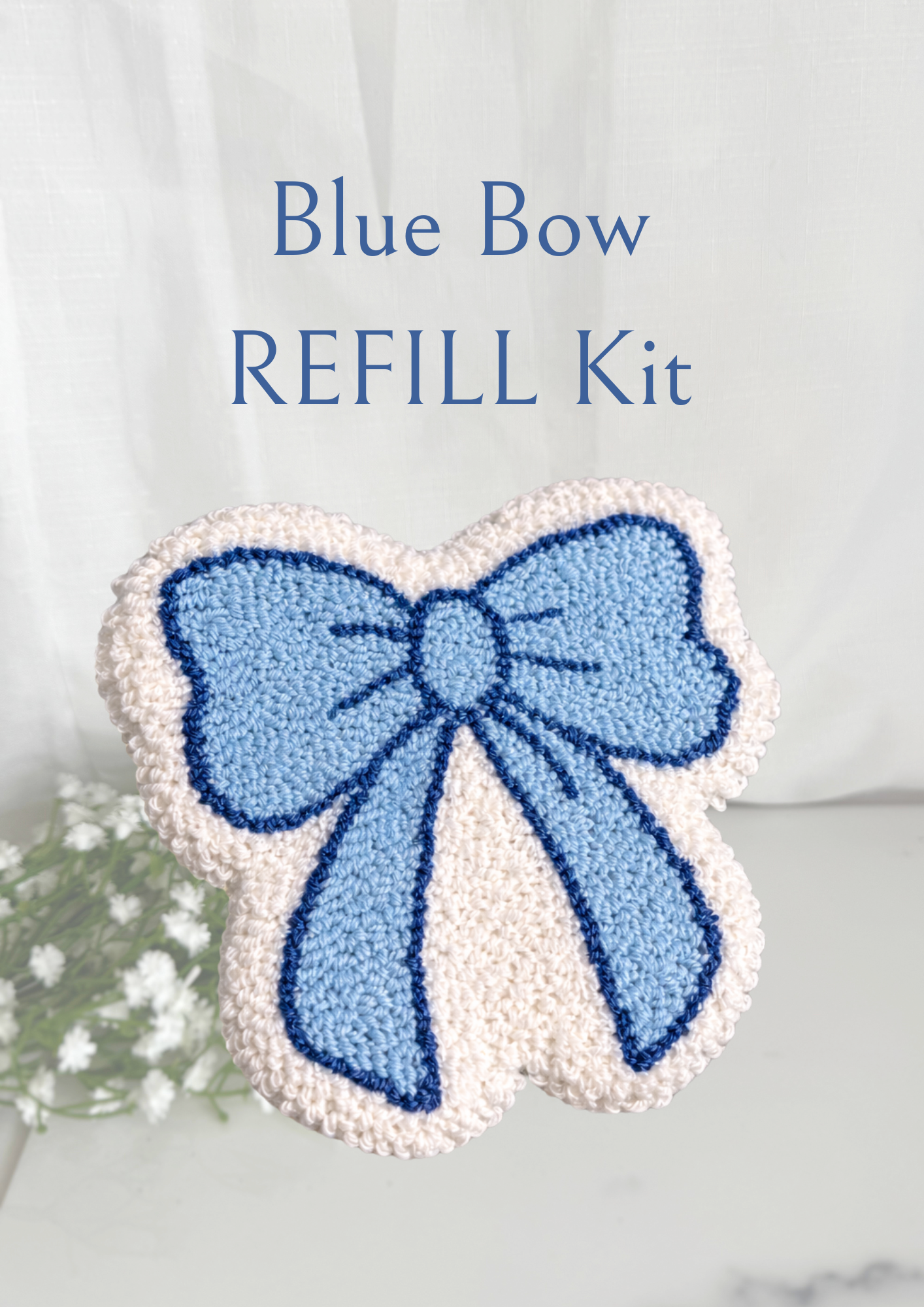Blue Bow Needle Mug Rug REFILL Kit