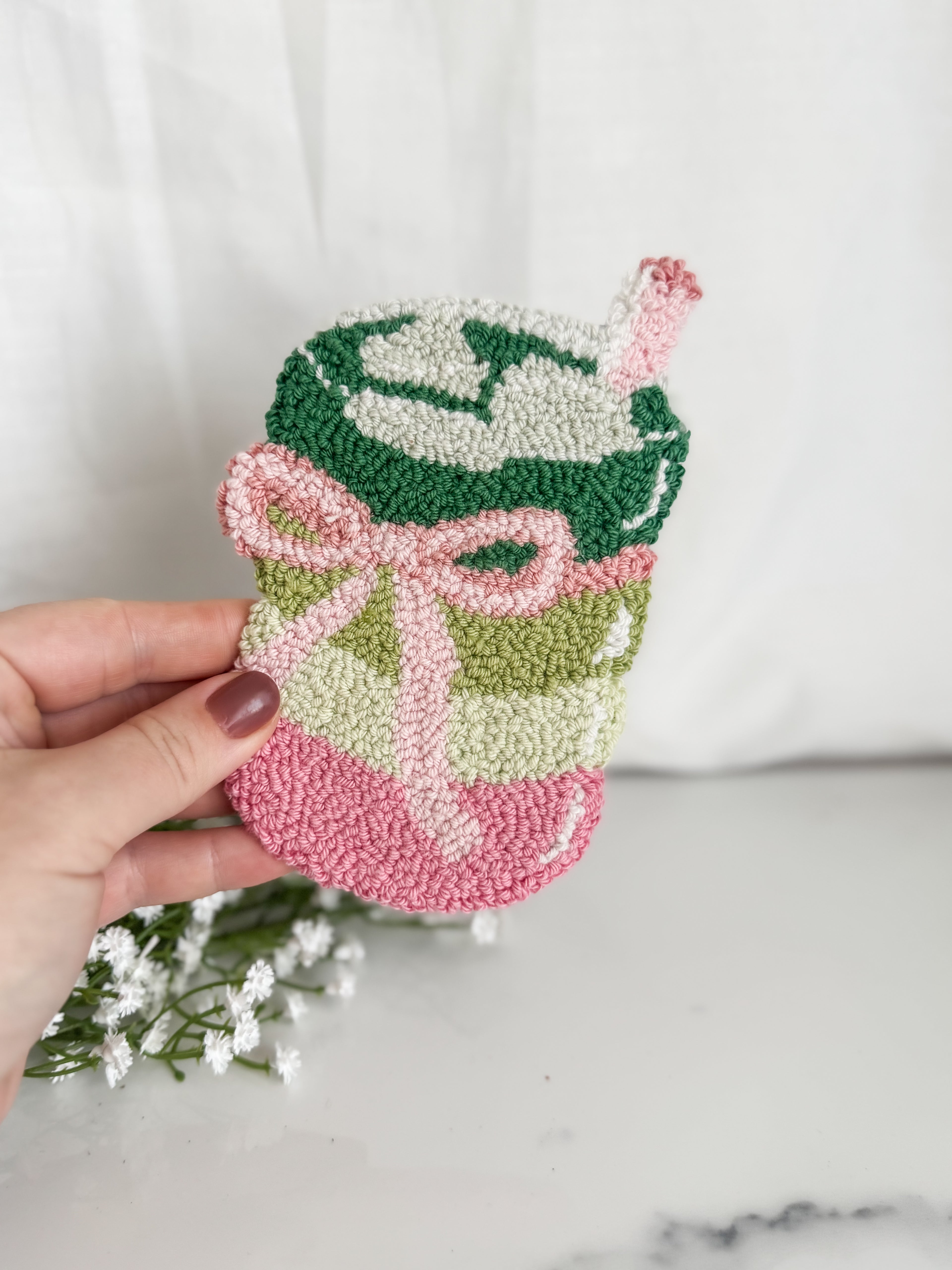 Strawberry Matcha Mug Rug