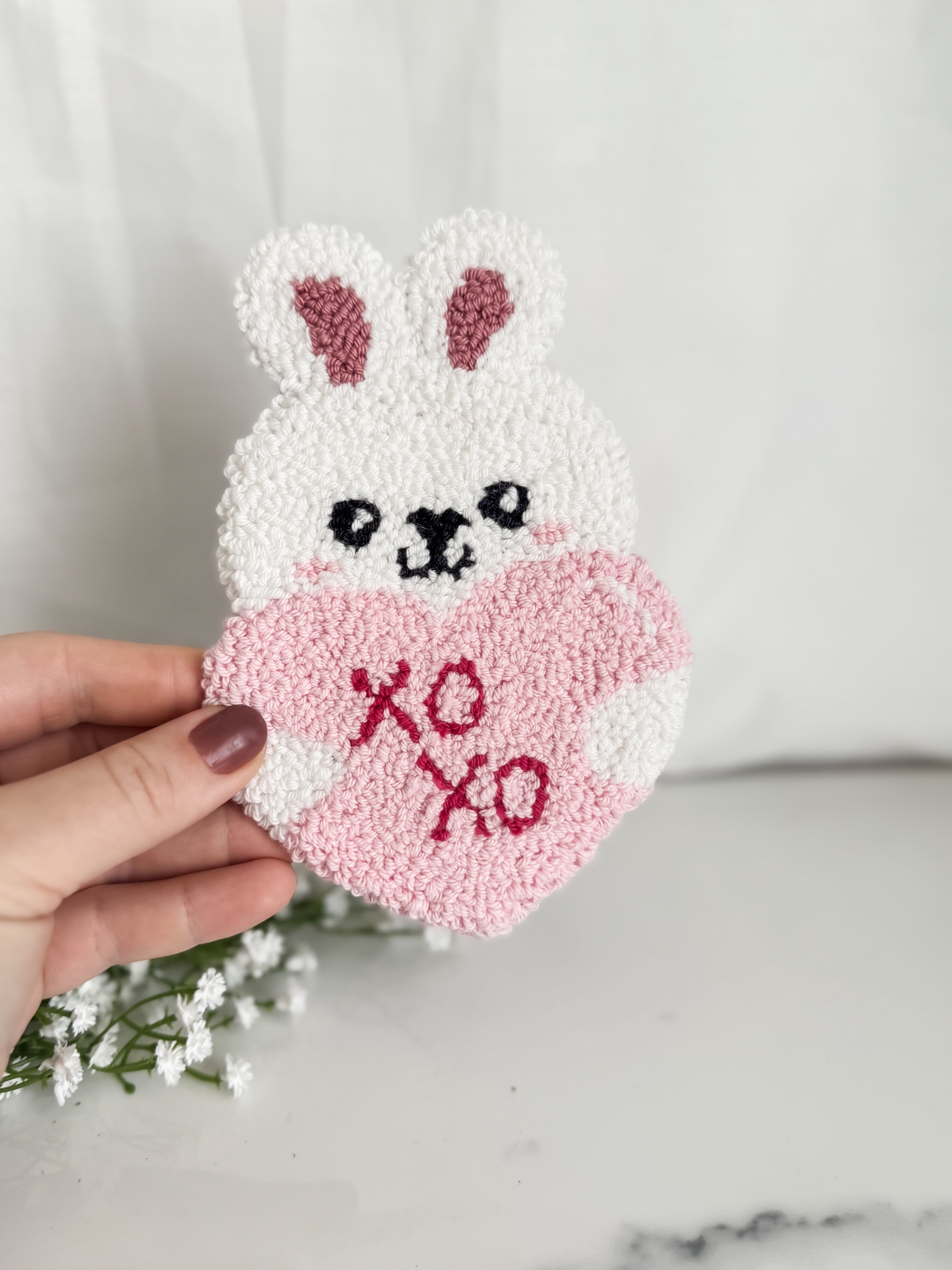 Love Bunny Mug Rug
