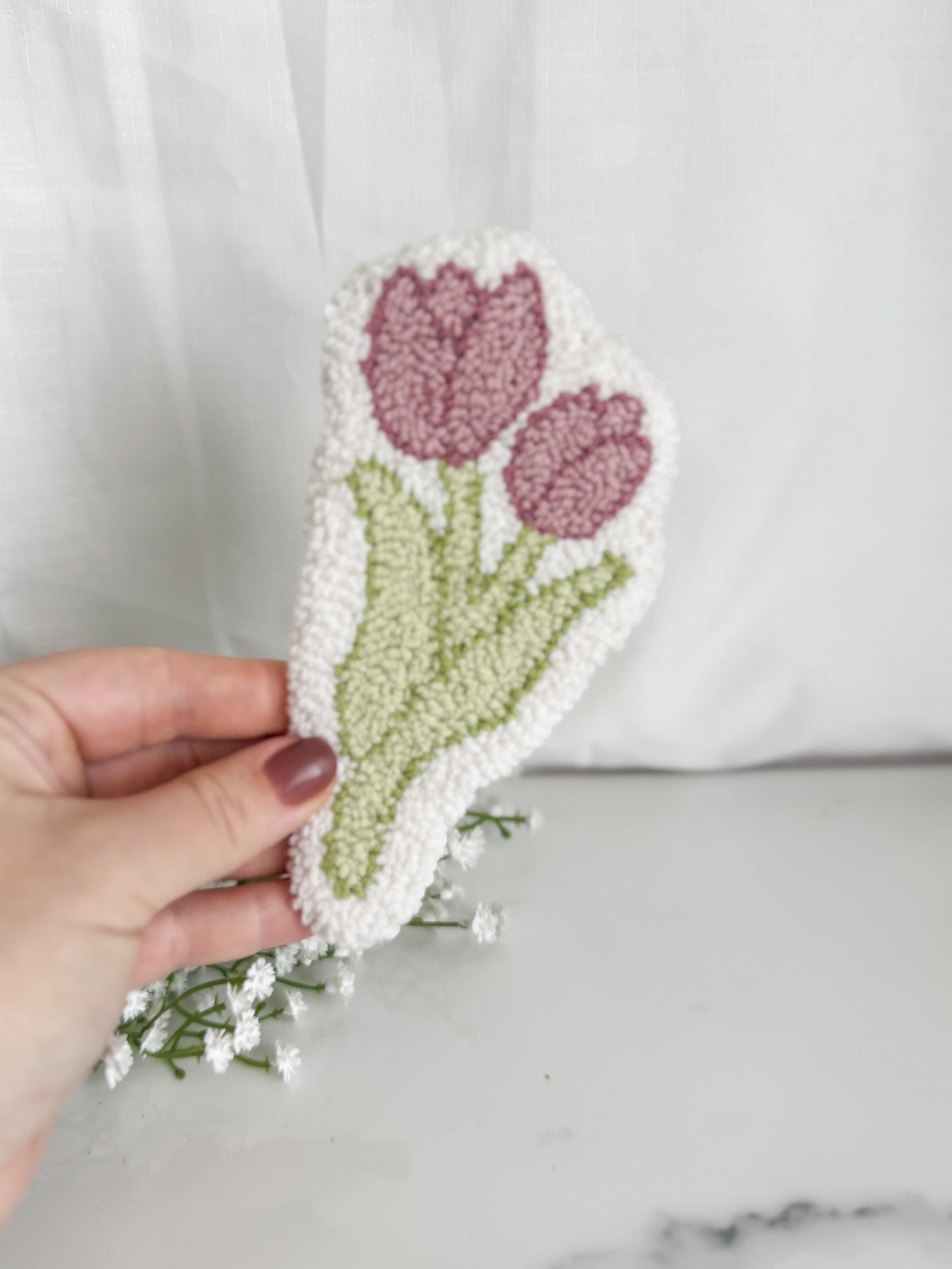 Purple Tulip Mug Rug
