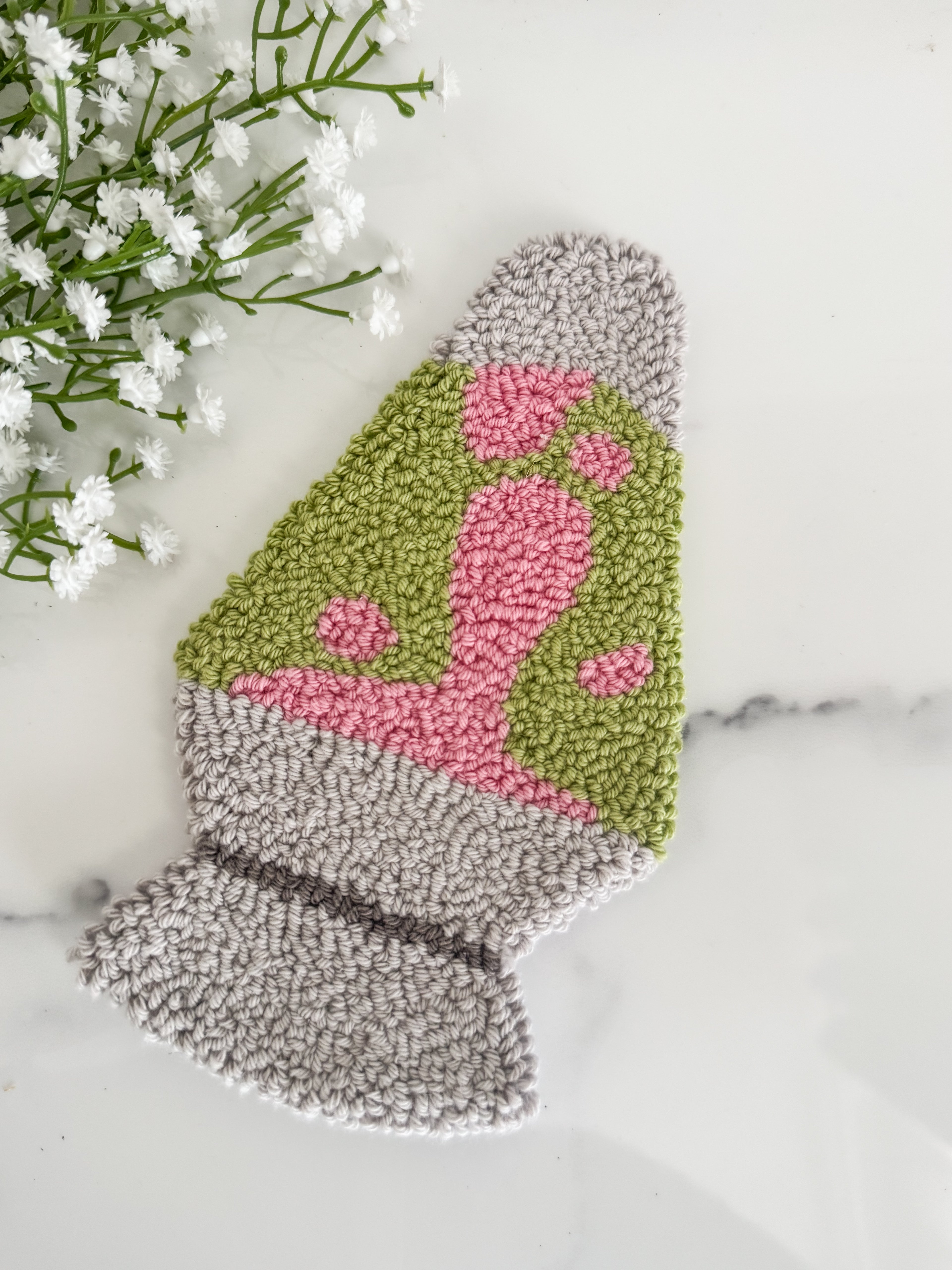 Green/Pink Lava Lamp Mug Rug