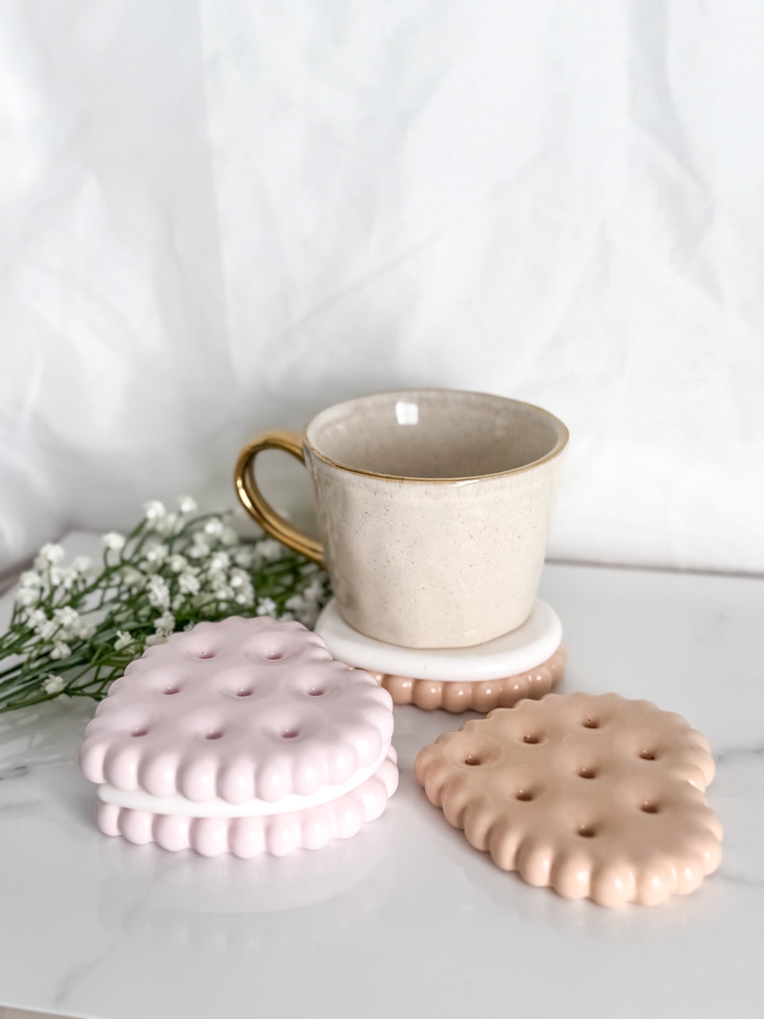 Heart Biscuit Coaster Set