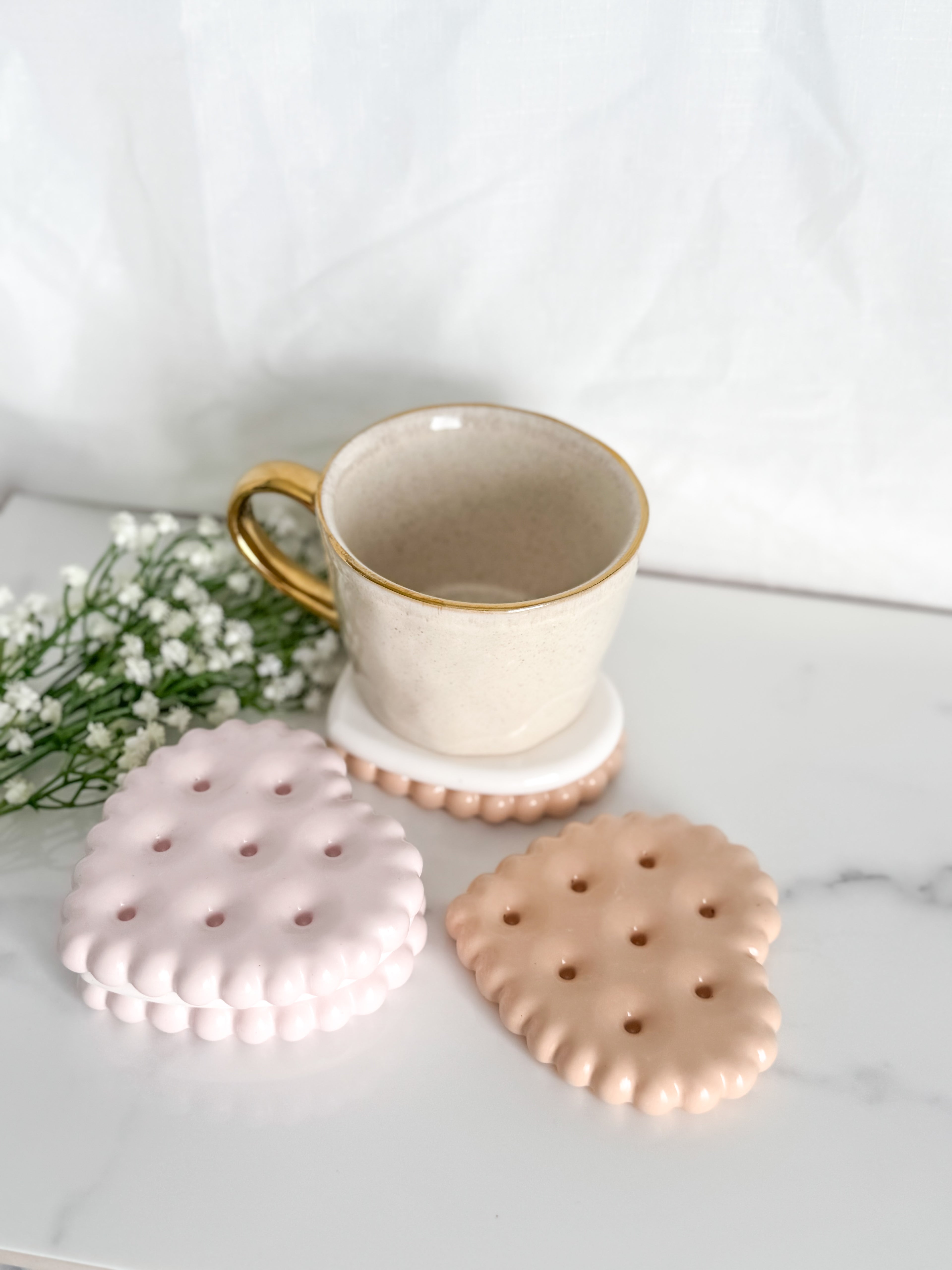 Heart Biscuit Coaster Set