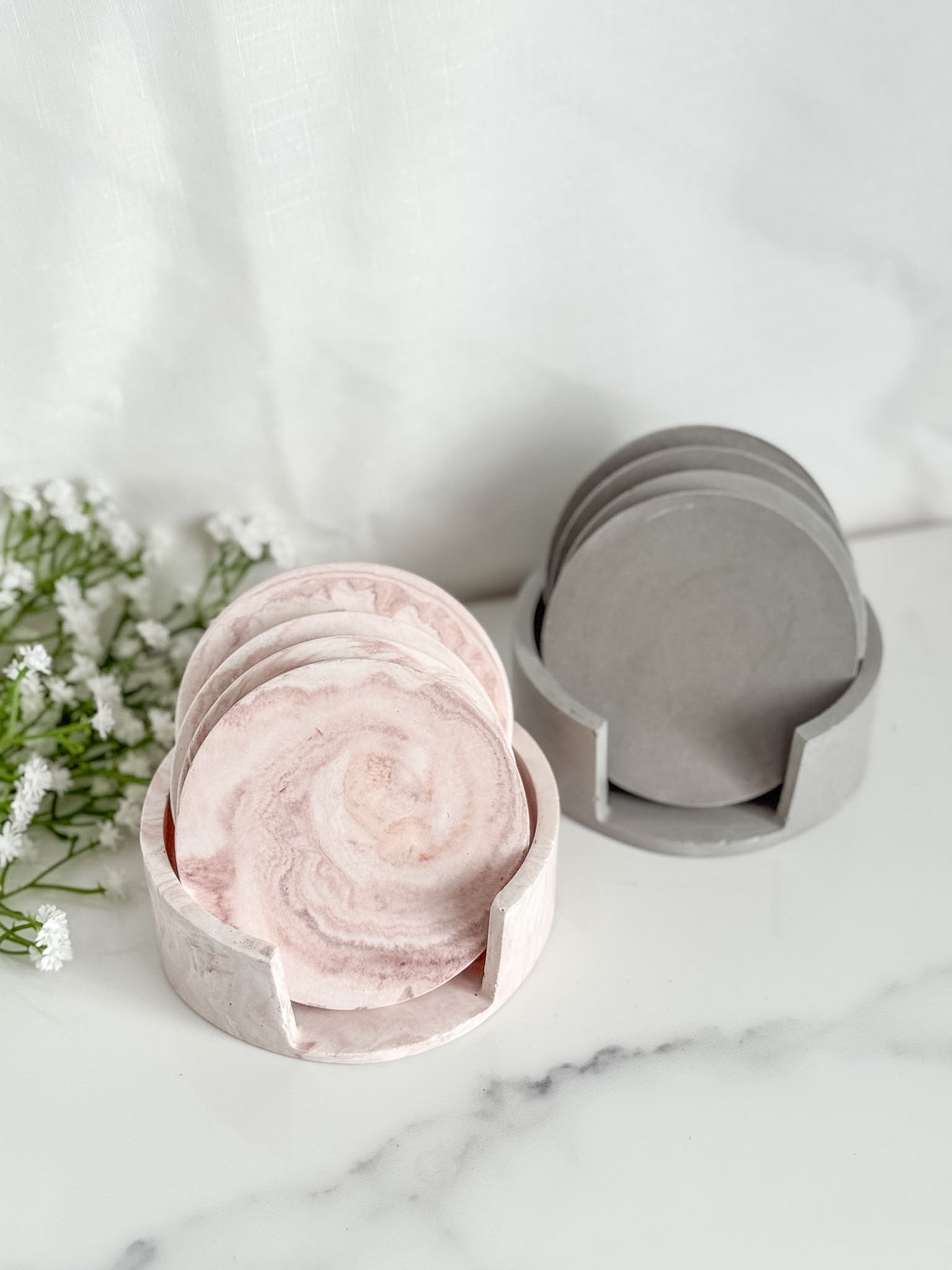 Round Coaster and Holder Set