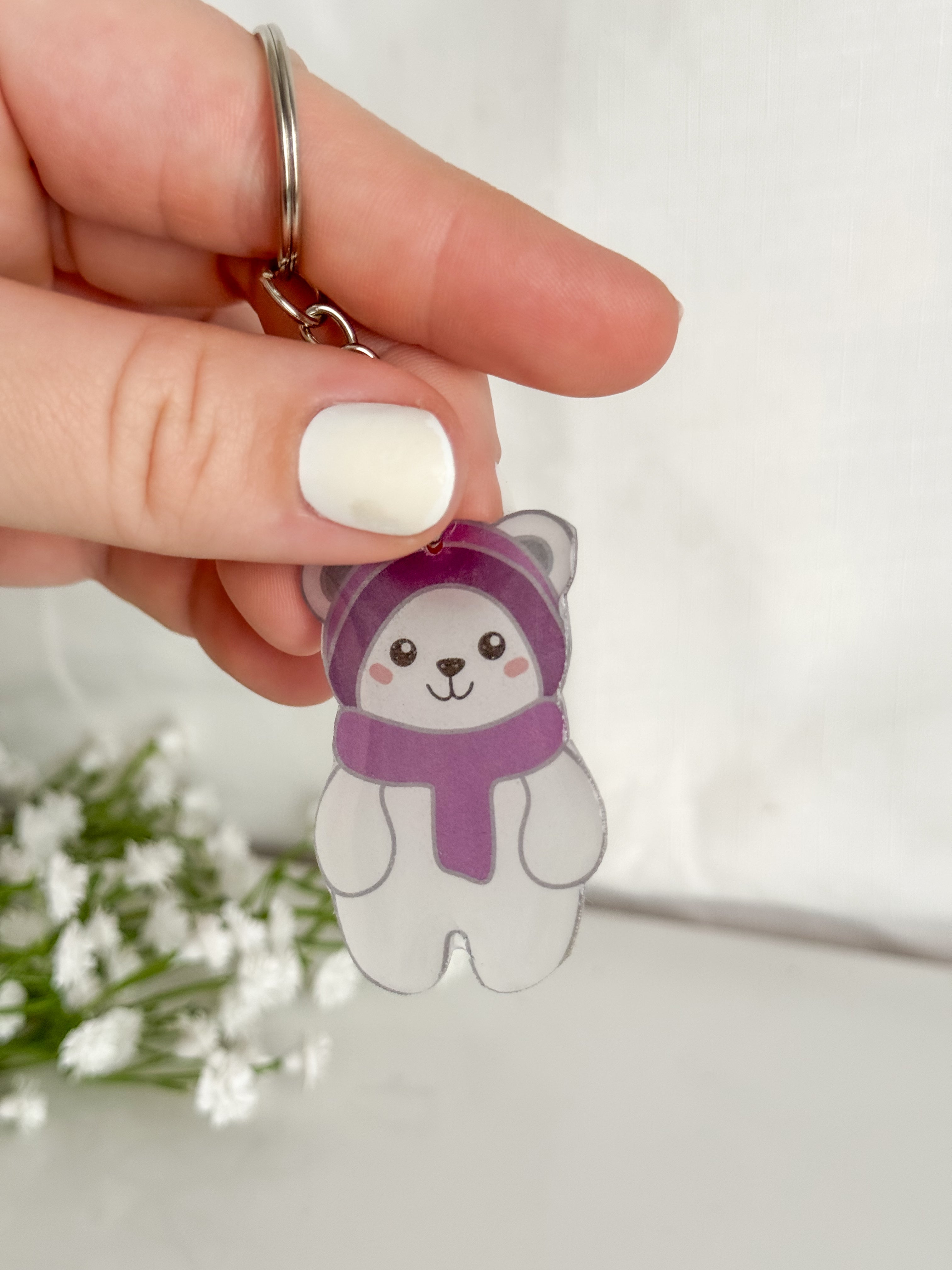 White Bear Keychain