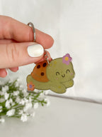 Floral Turtle Keychain