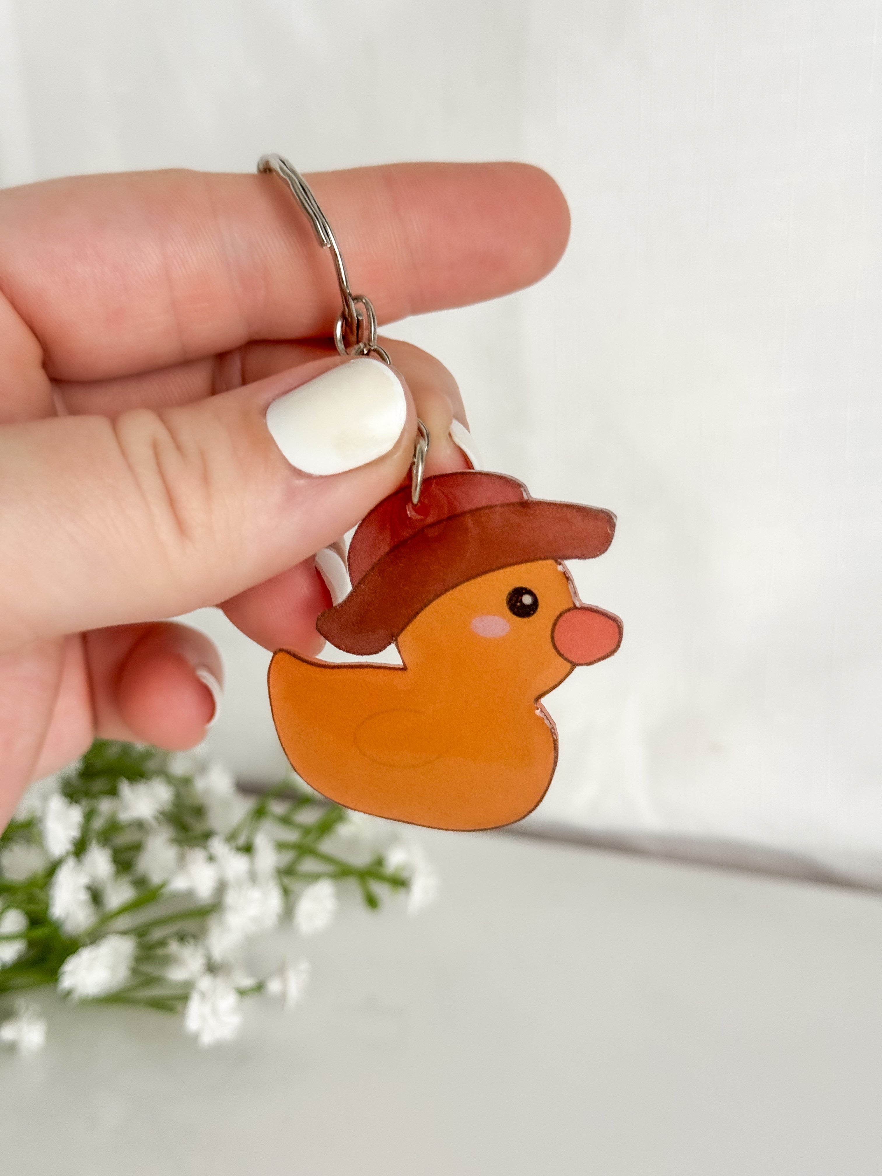 Cowboy Duck Keychain