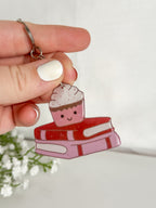 Cupcake Book Stack Keychain