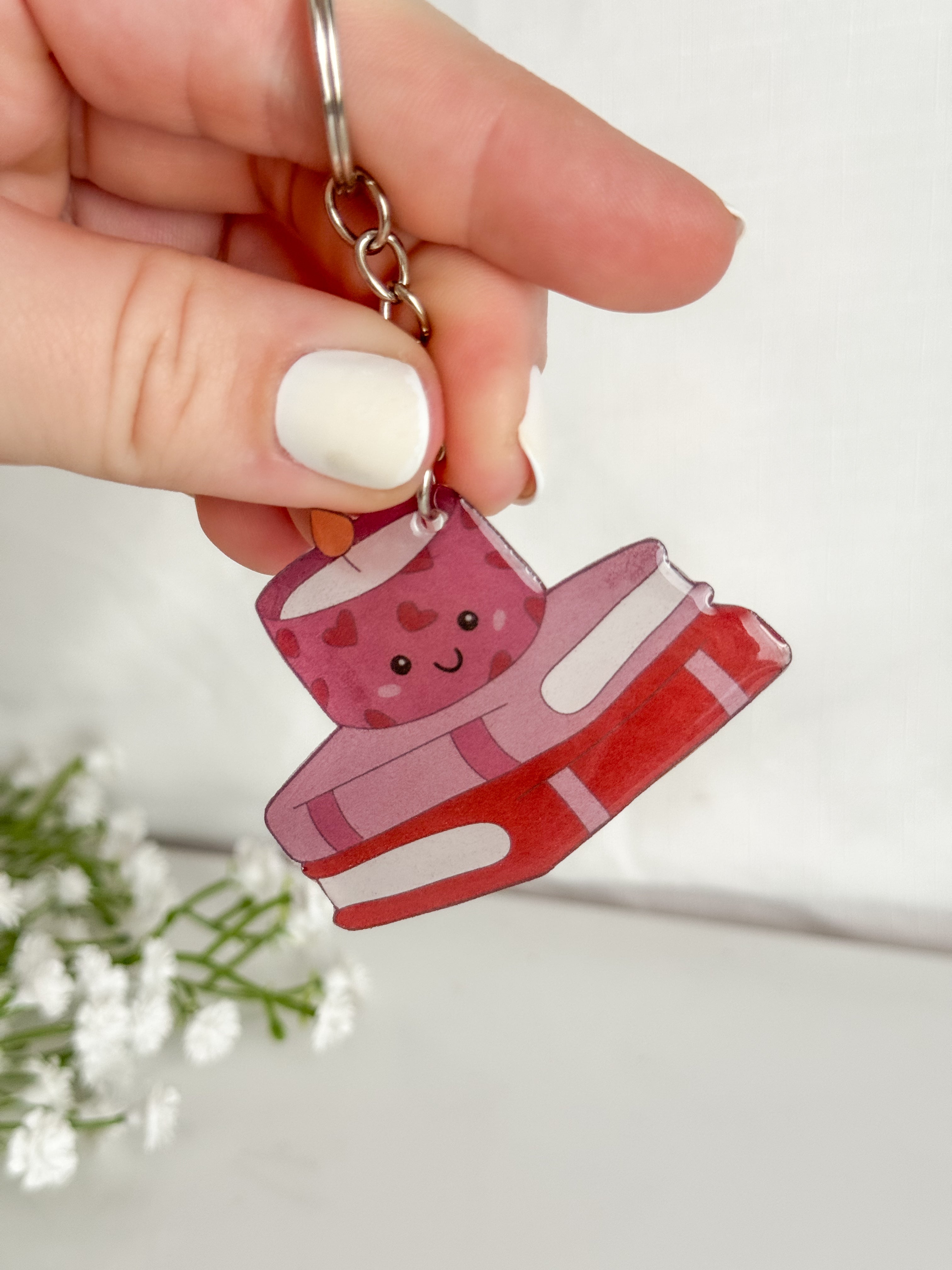 Candle Book Stack Keychain