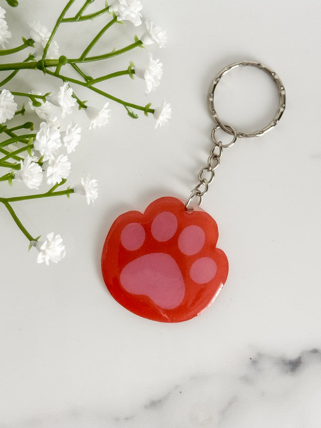 Ginger Cat Paw Keychain