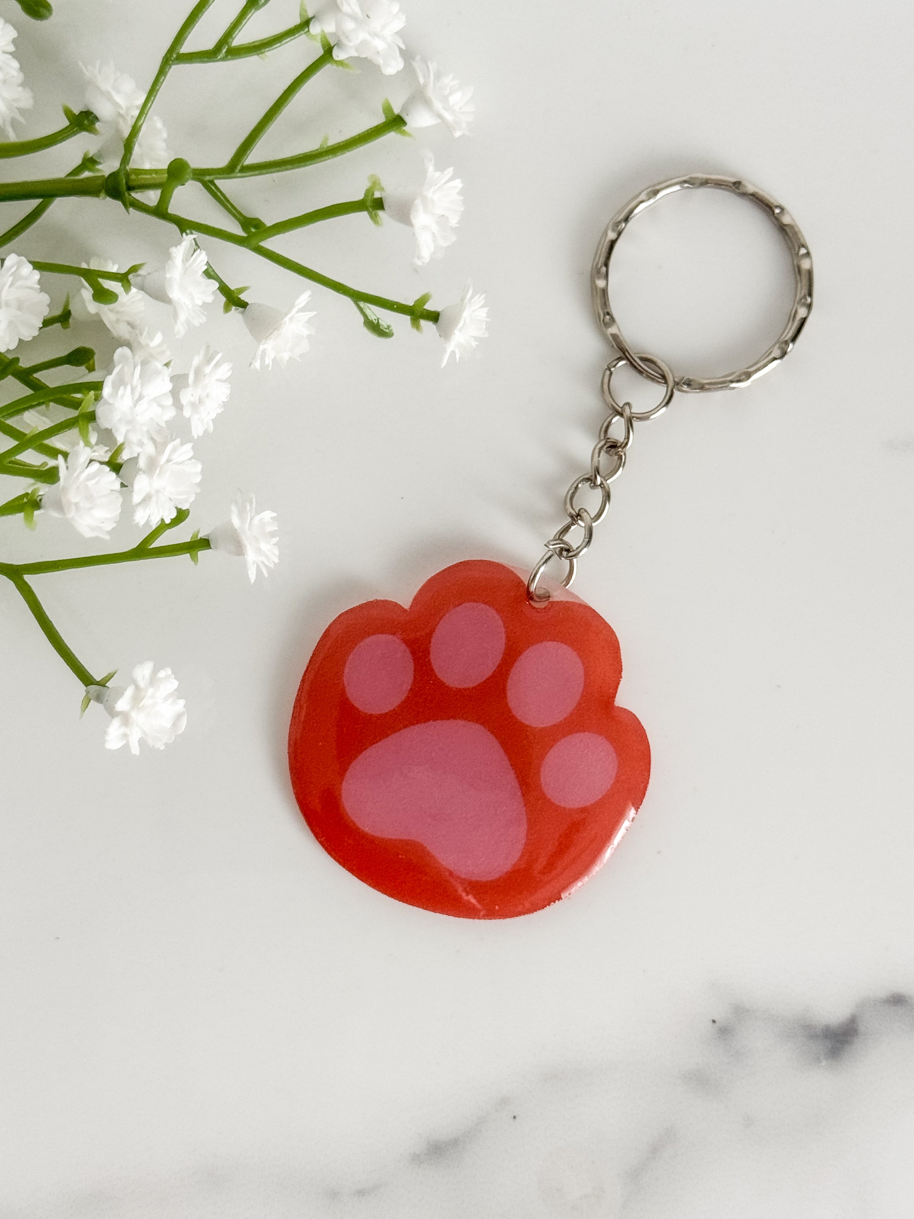 Ginger Cat Paw Keychain