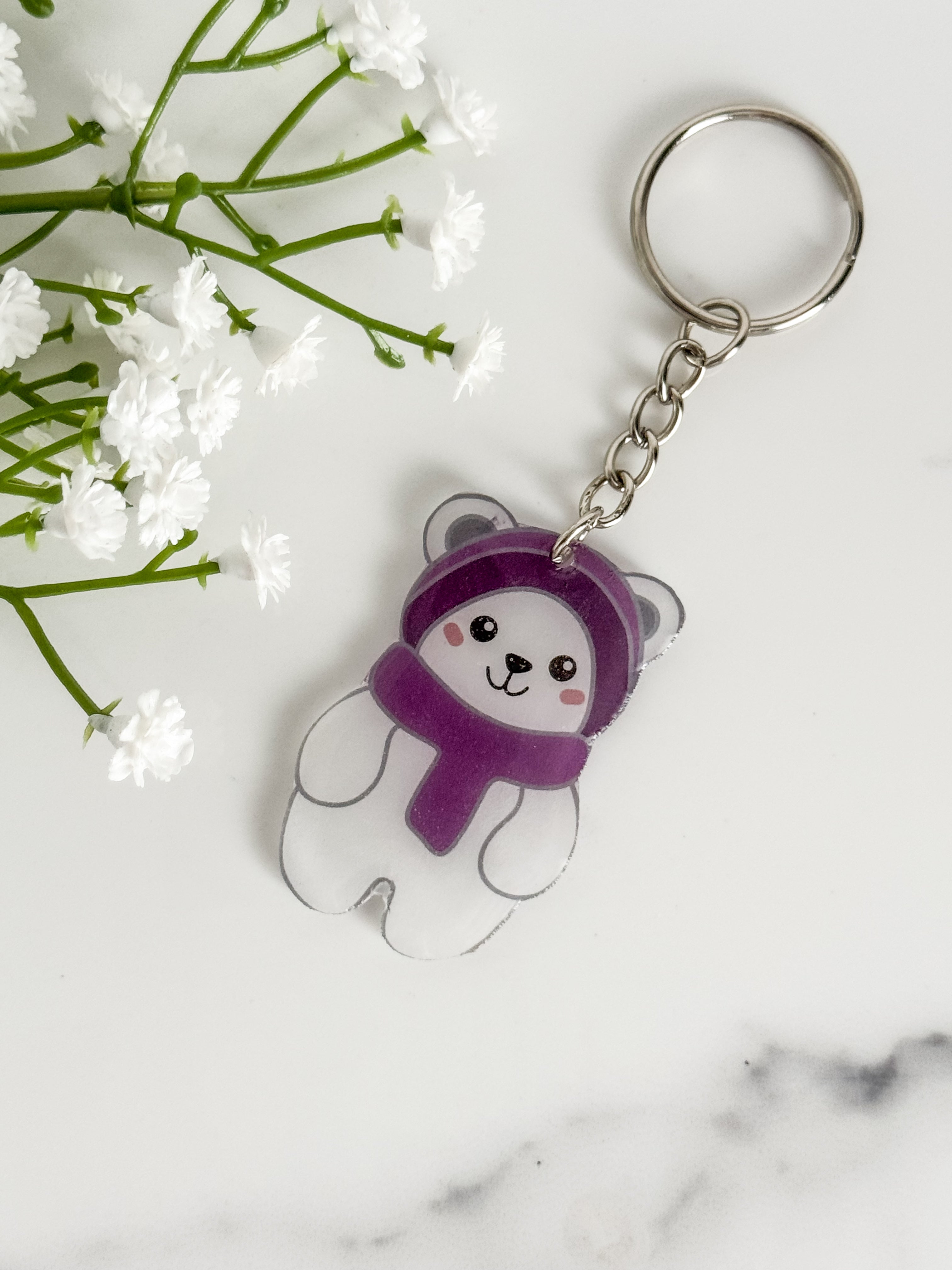 White Bear Keychain