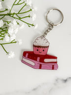 Cupcake Book Stack Keychain