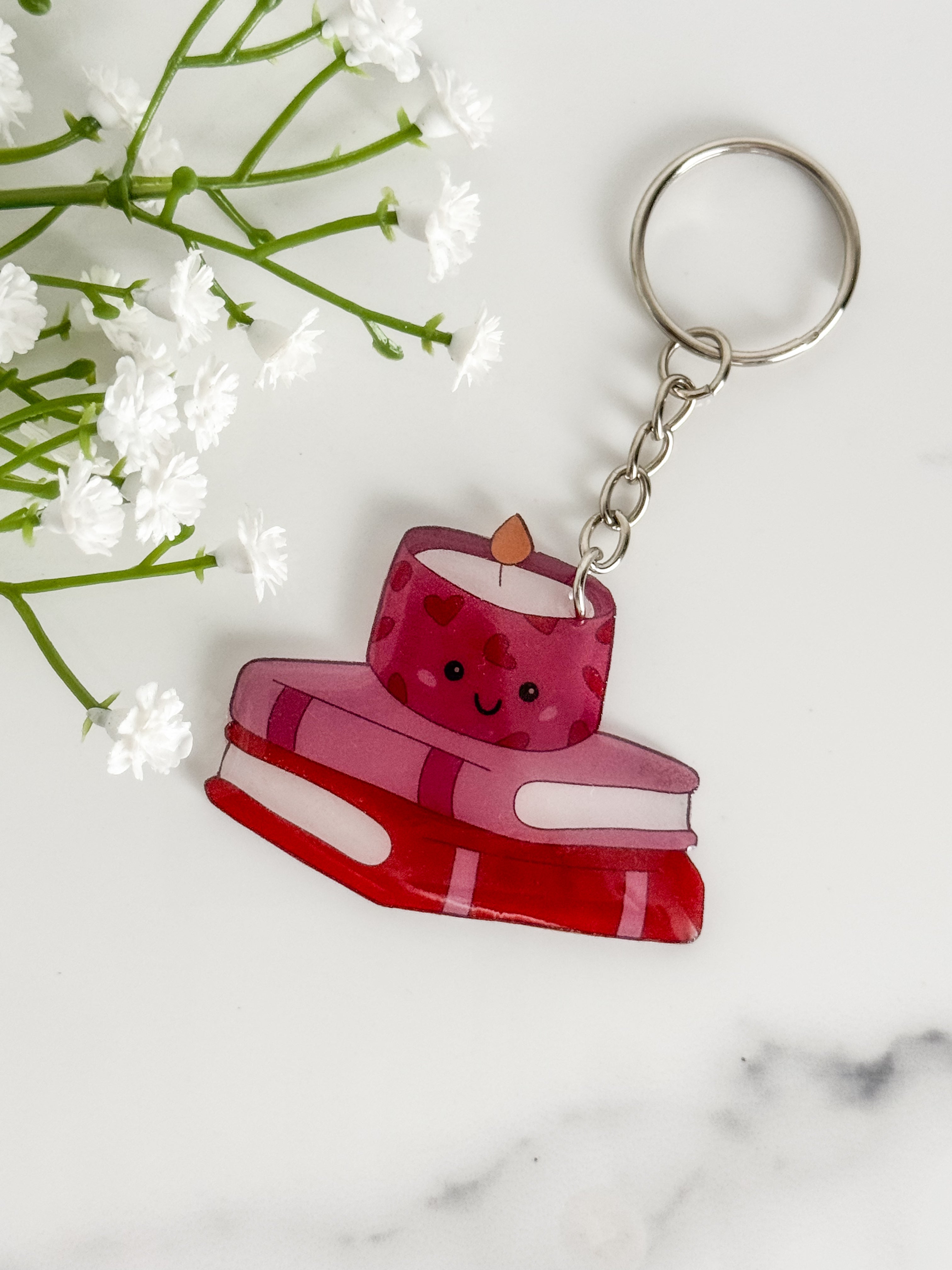 Candle Book Stack Keychain