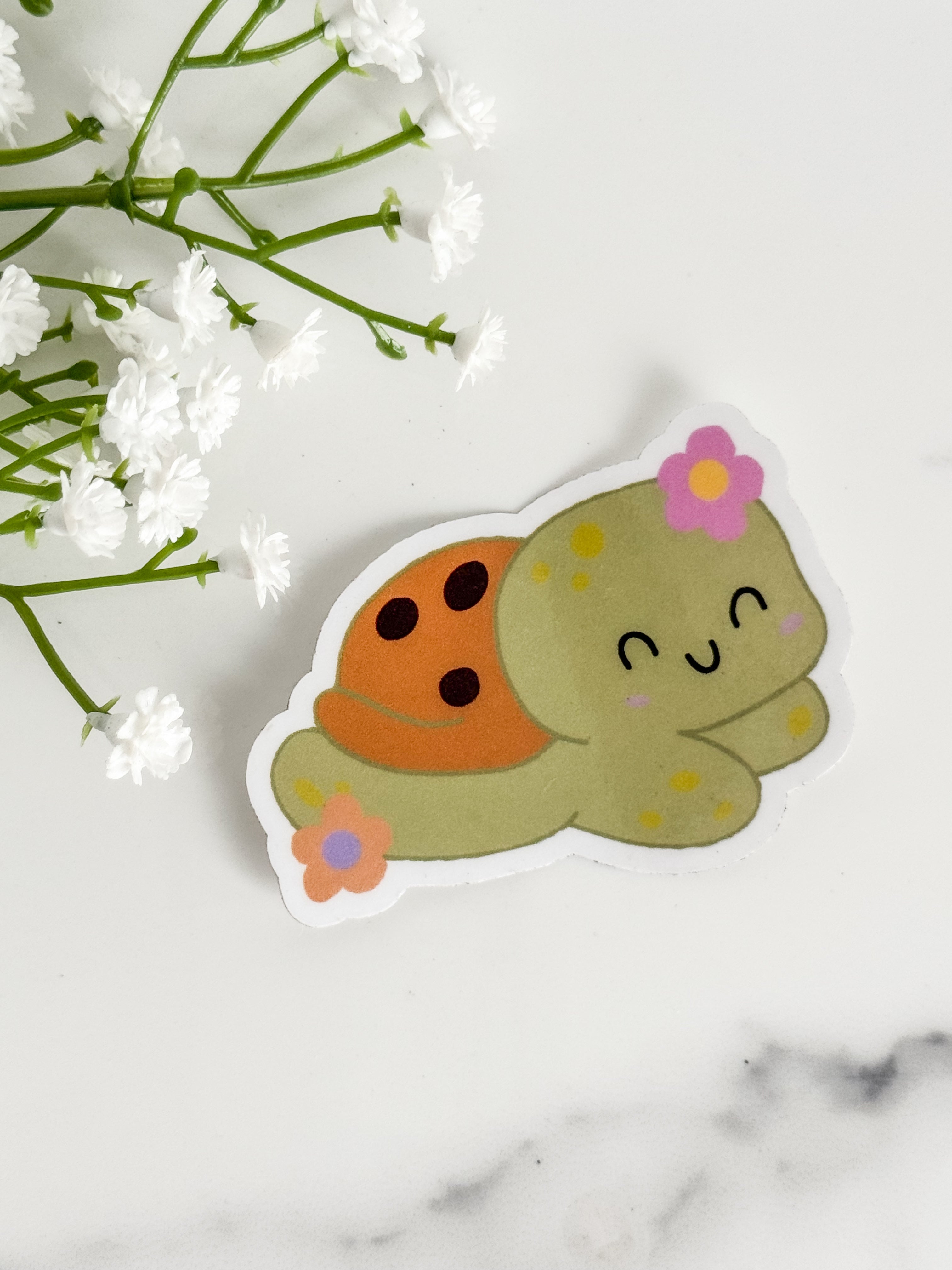 Floral Turtle Sticker