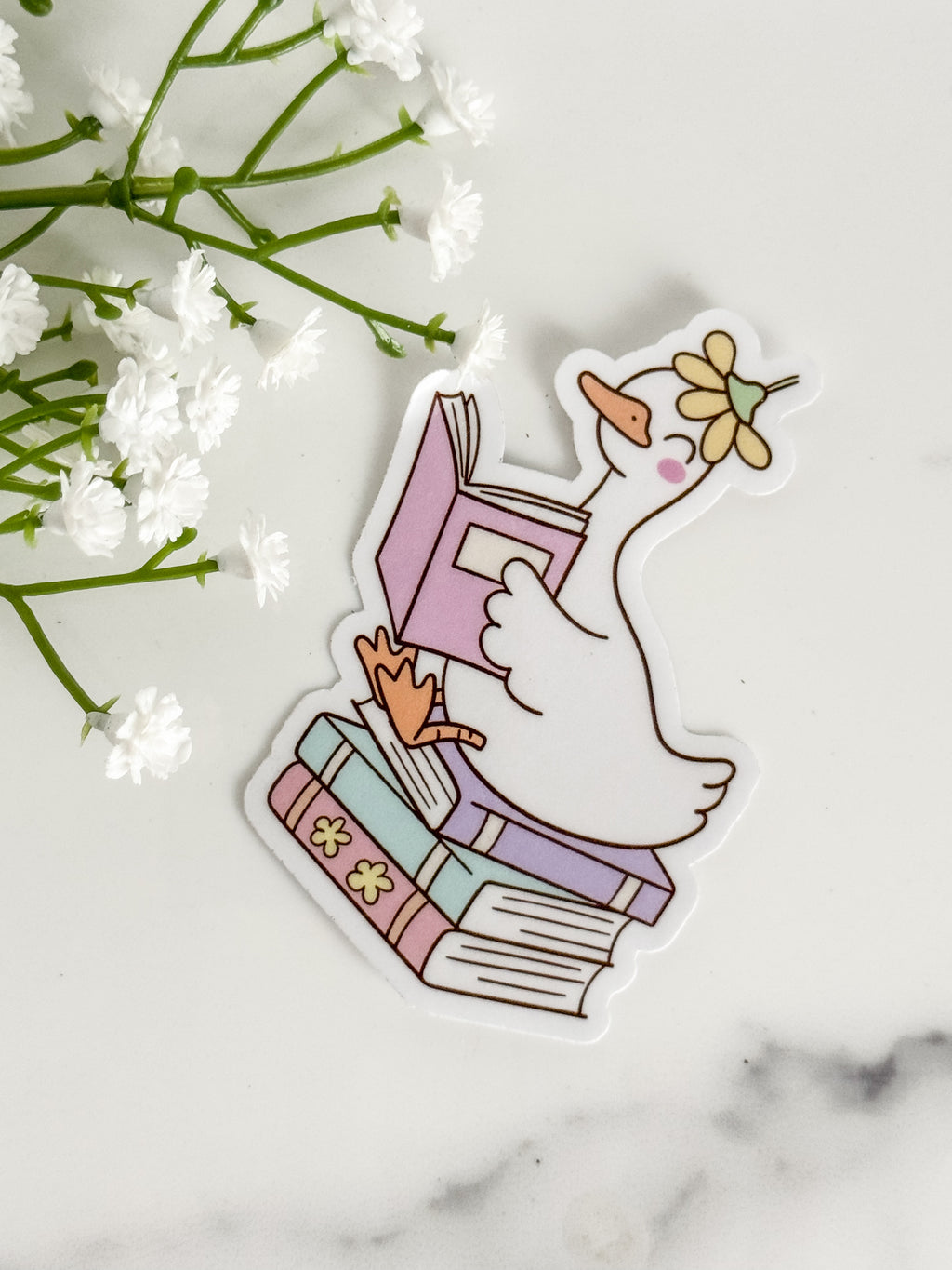 Reading Goose Sticker