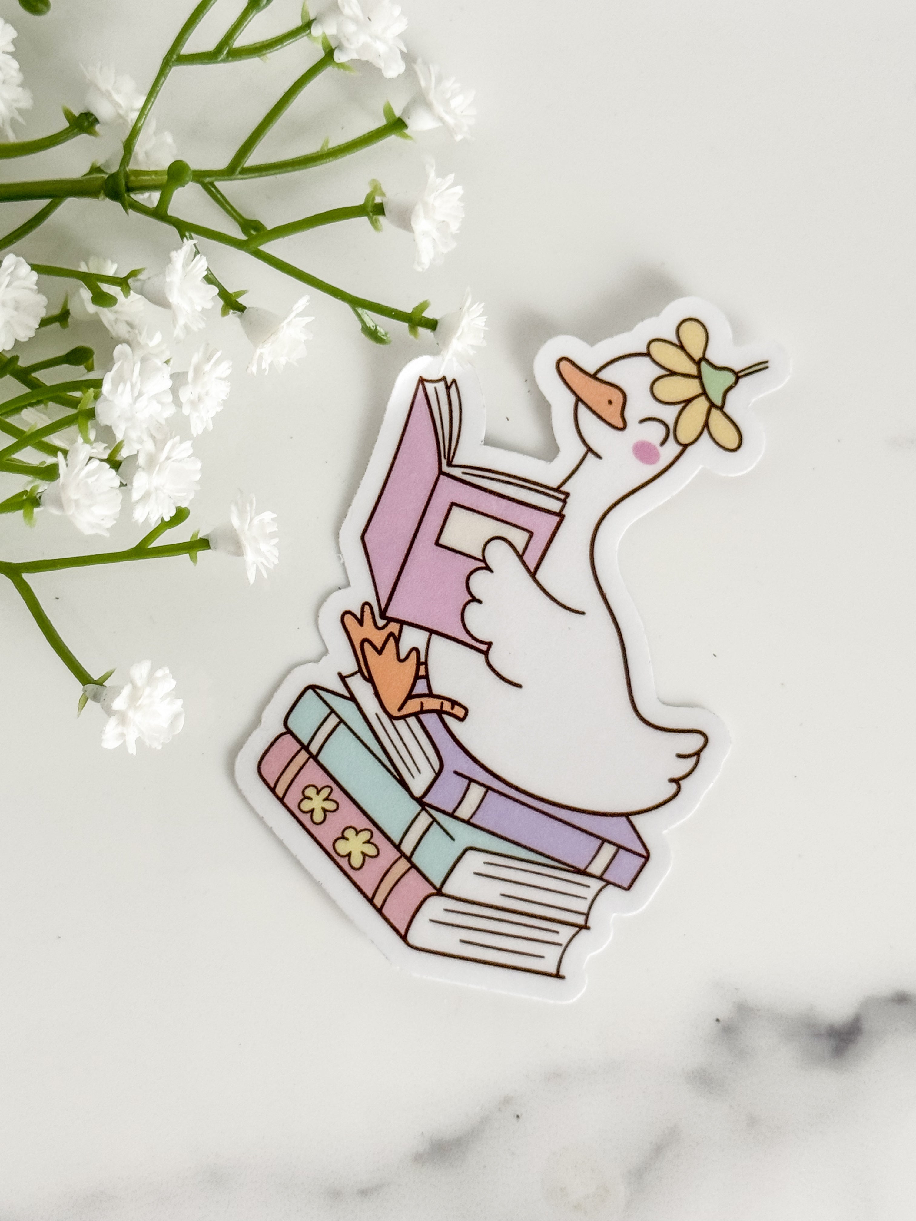 Reading Goose Sticker