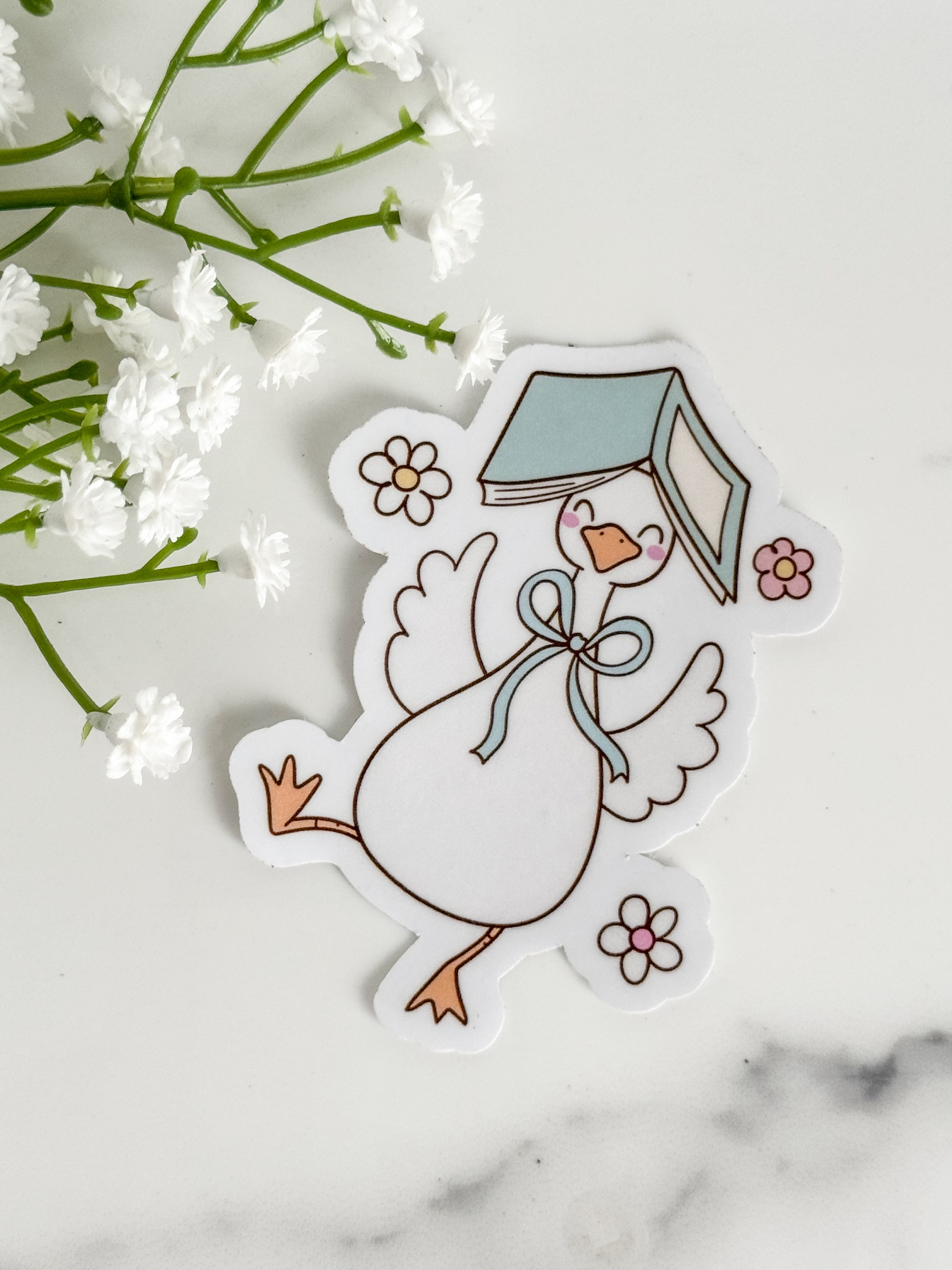 Silly Book Goose Sticker