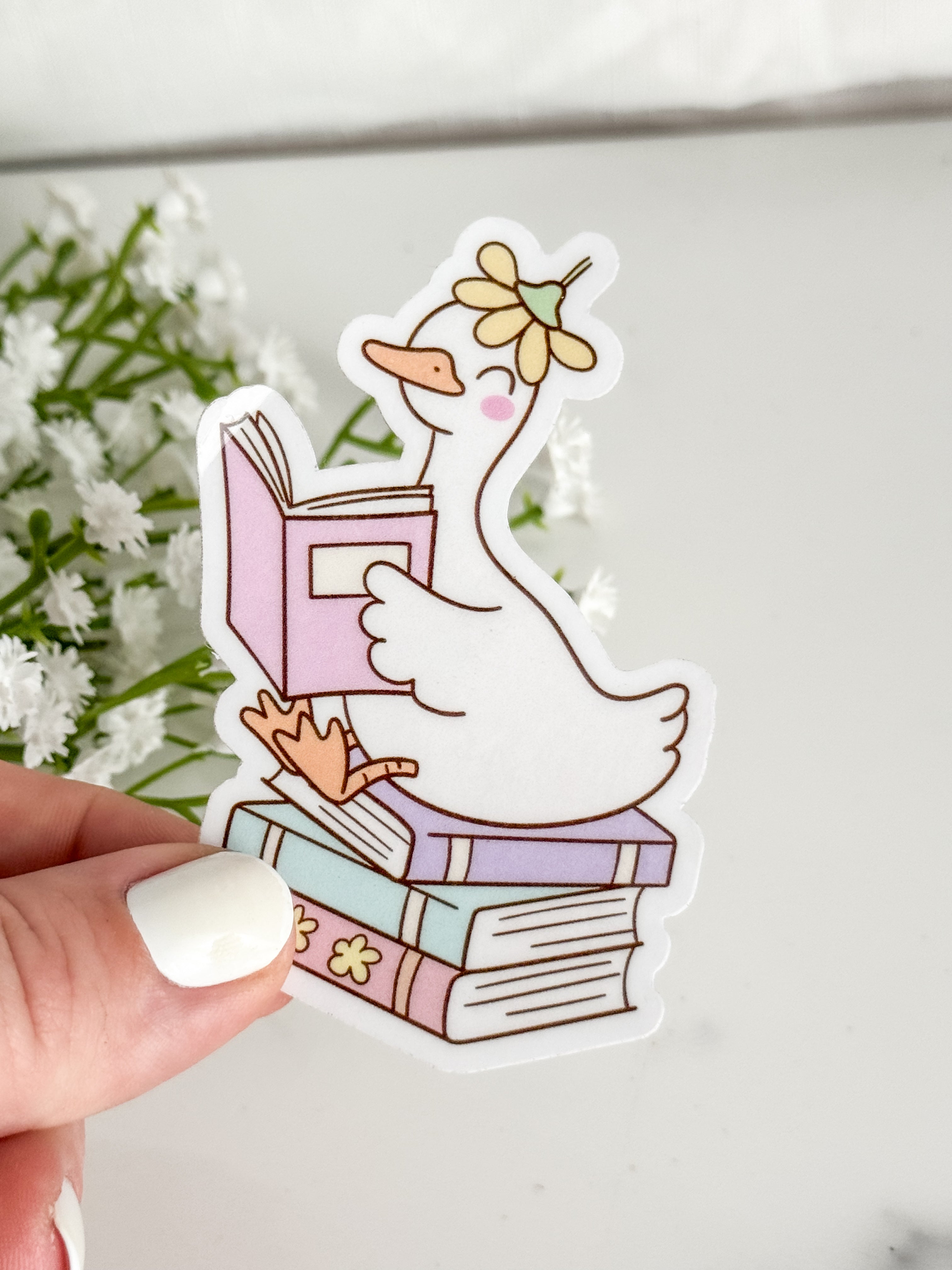 Reading Goose Sticker