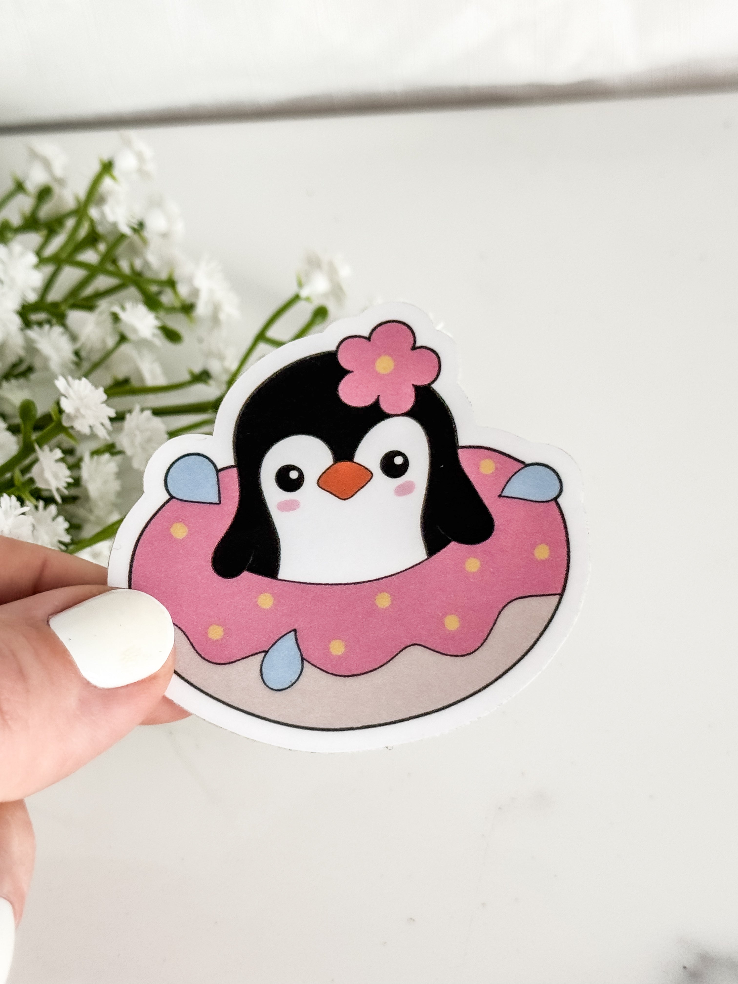 Donut Penguin Sticker