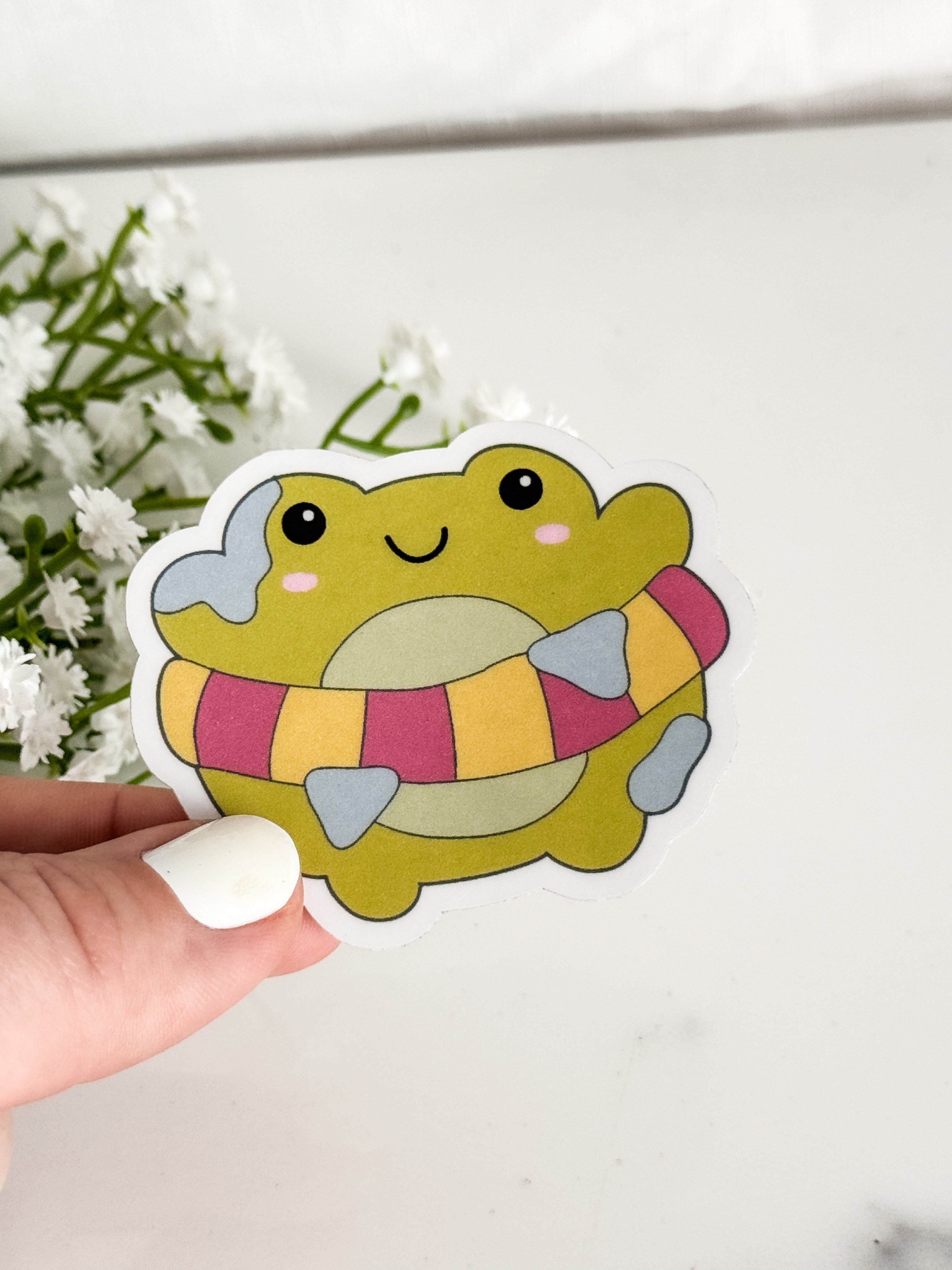 Floaty Frog Sticker