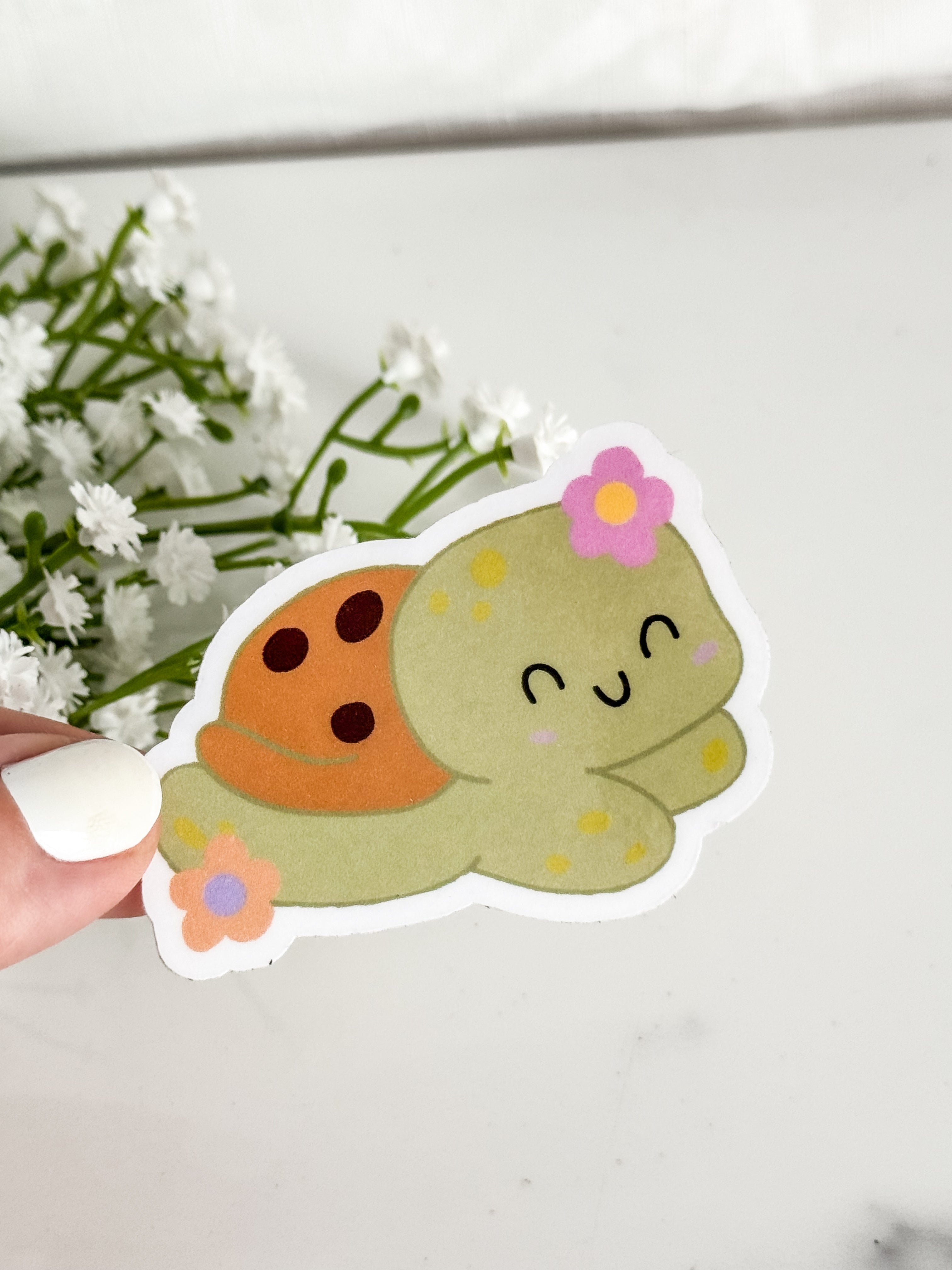Floral Turtle Sticker