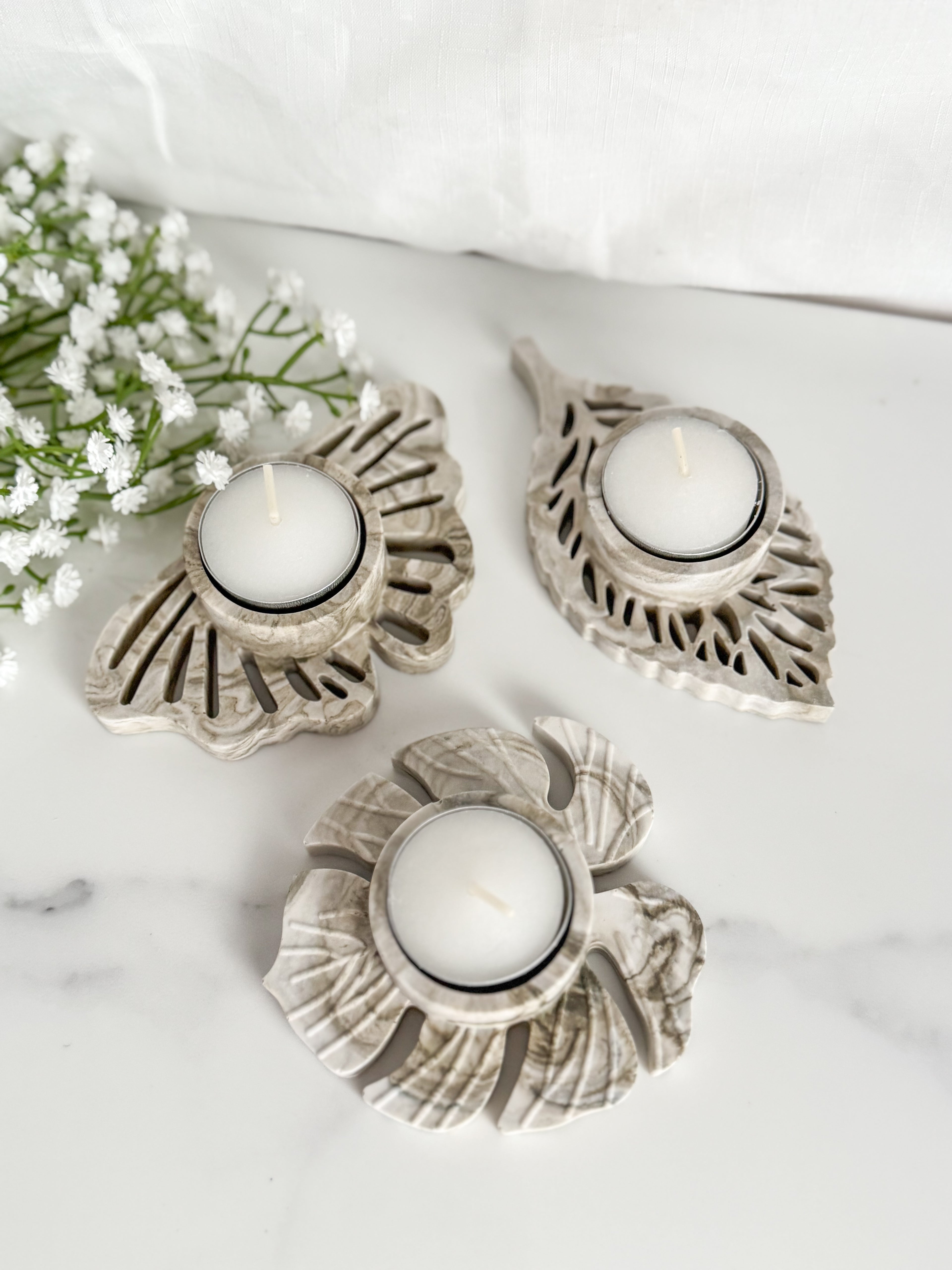 Leaf Tea Light Holders