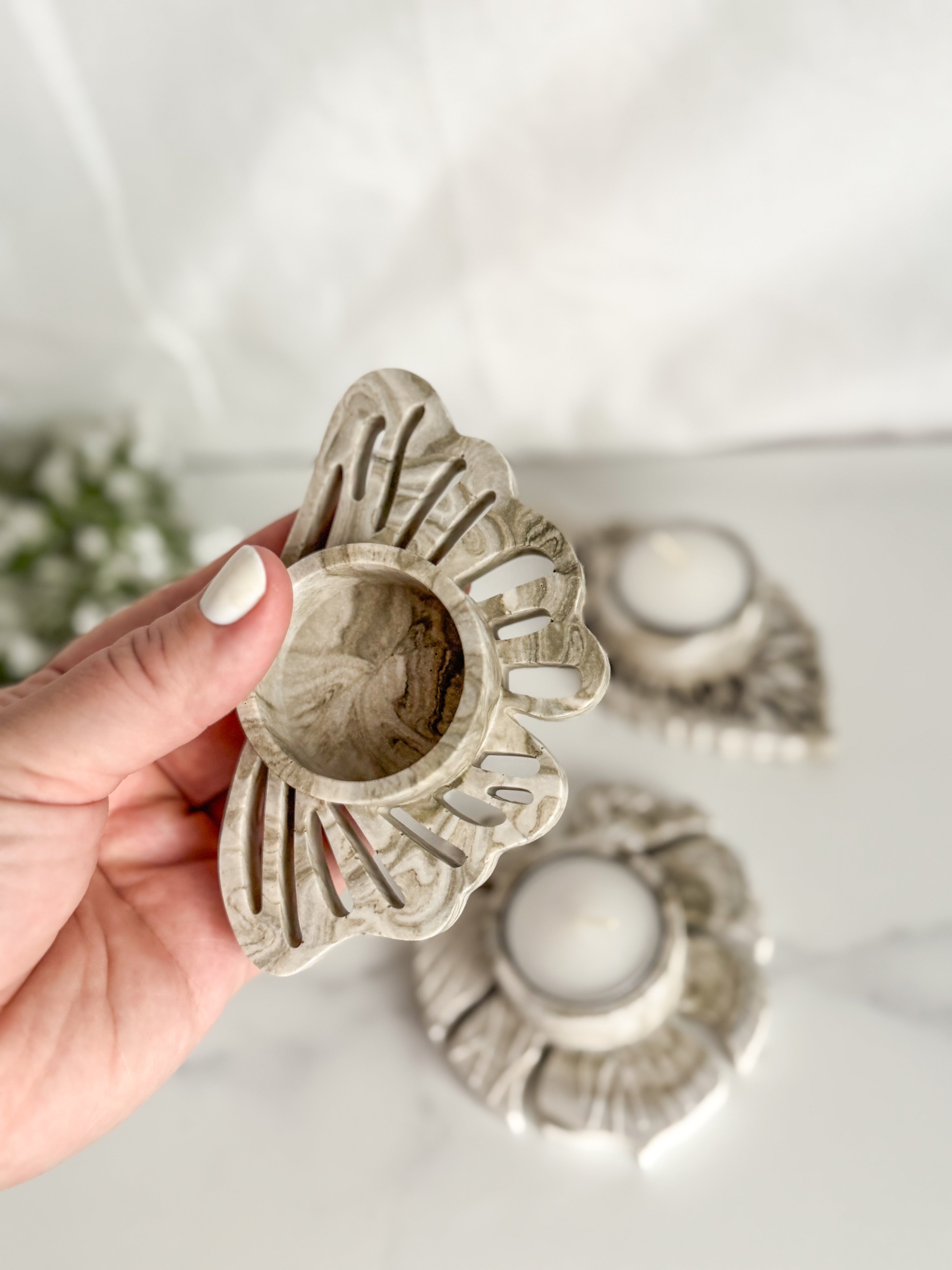 Leaf Tea Light Holders