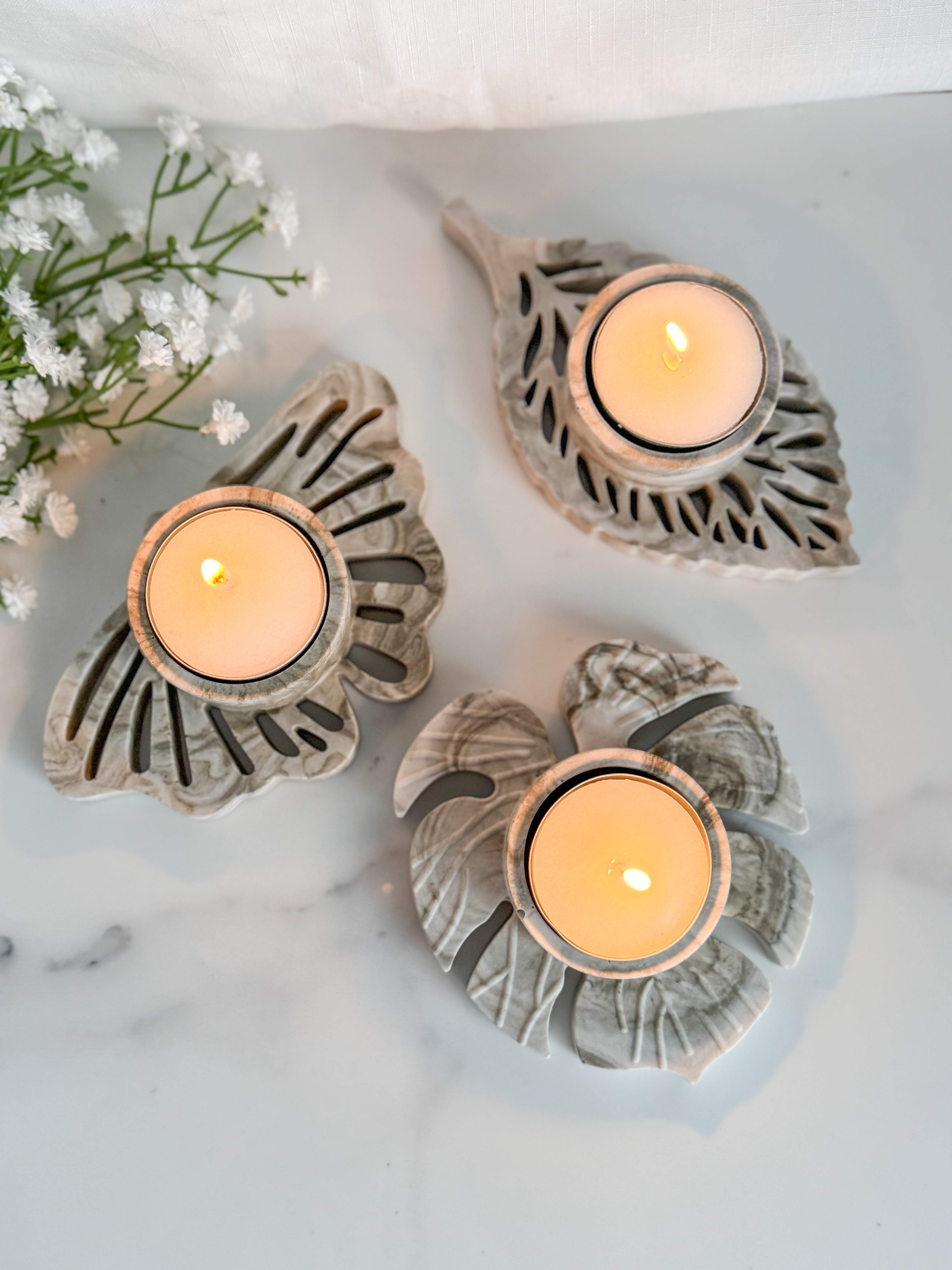 Leaf Tea Light Holders