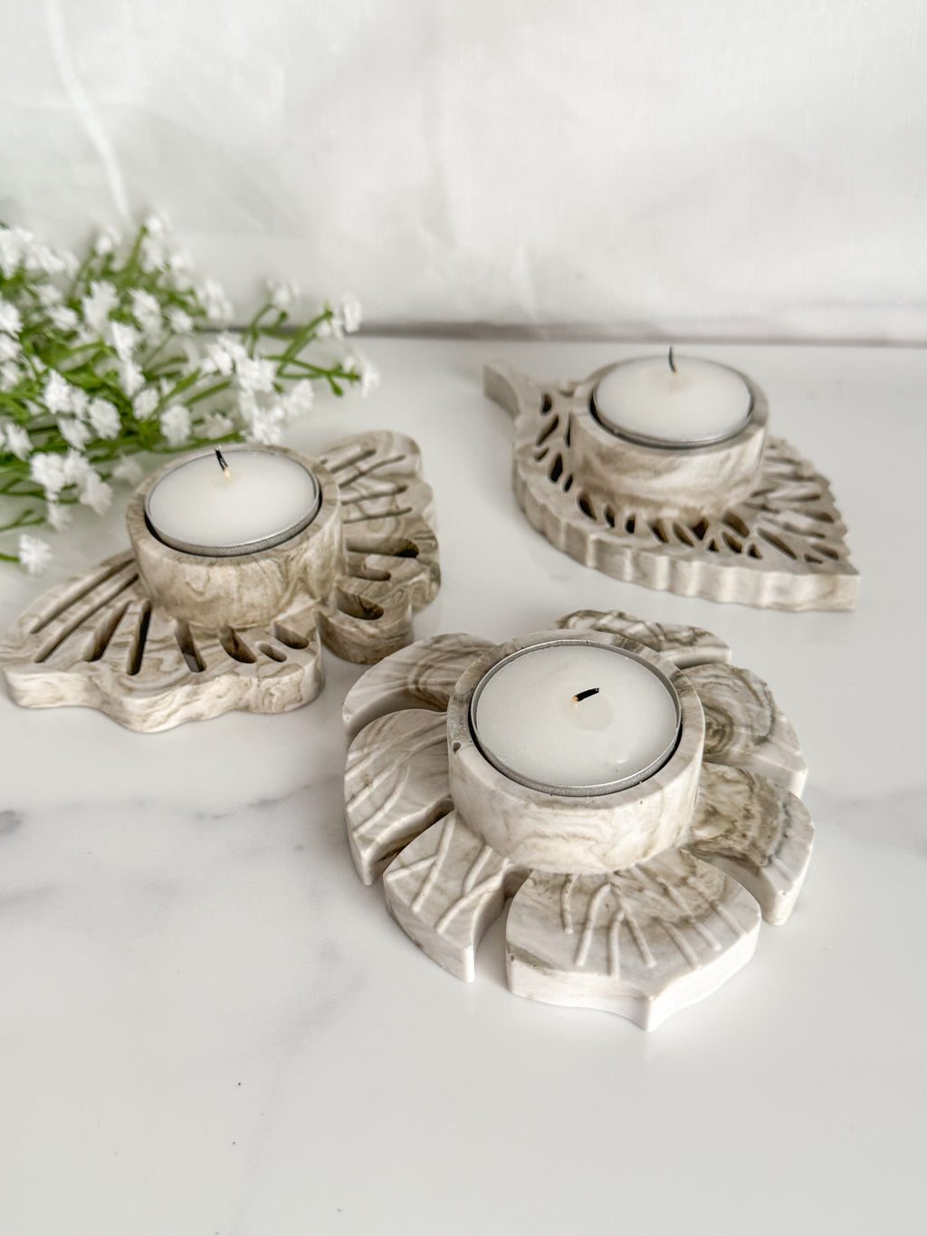 Leaf Tea Light Holders