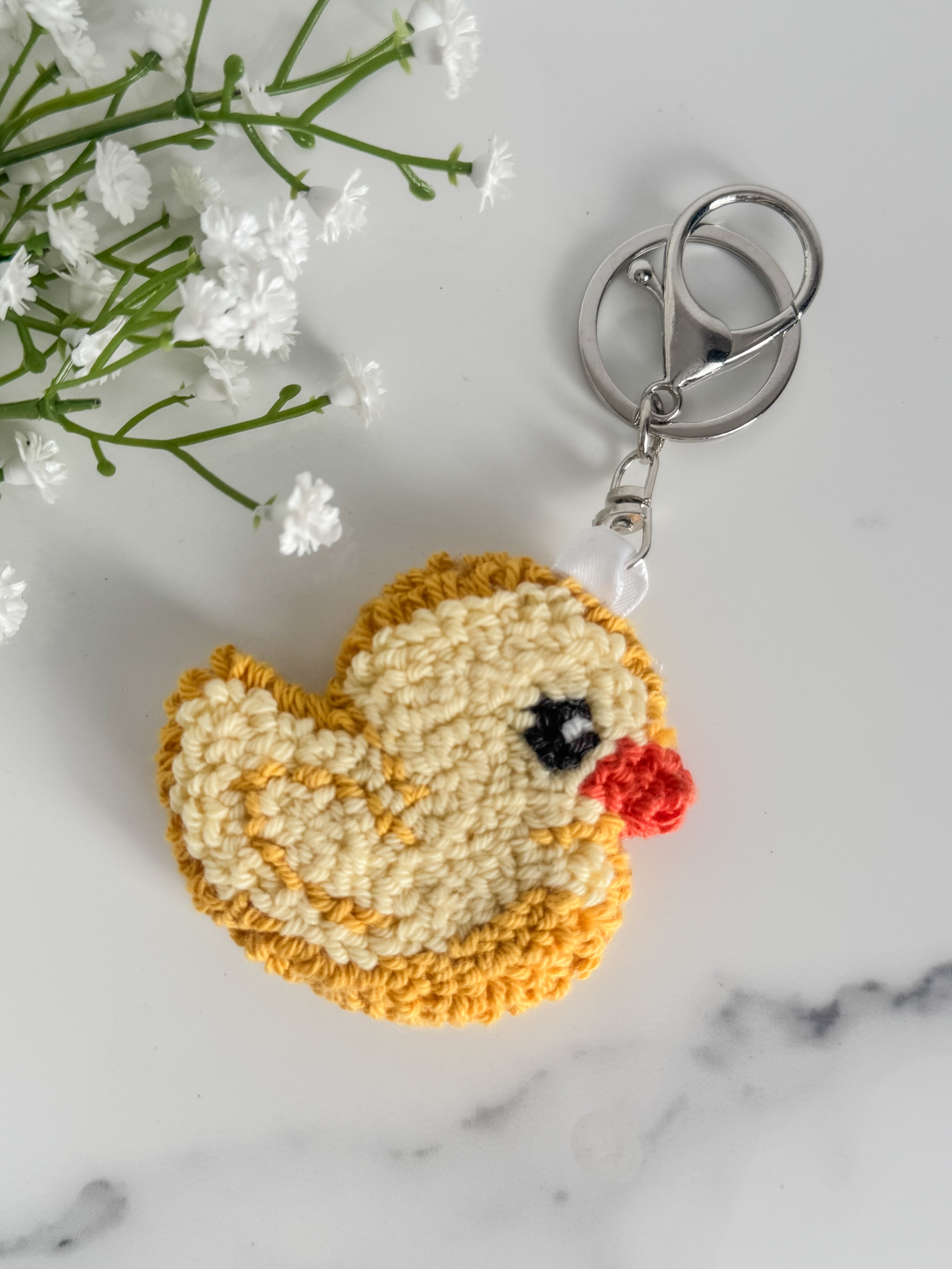Ducky Punch Needle Keychain