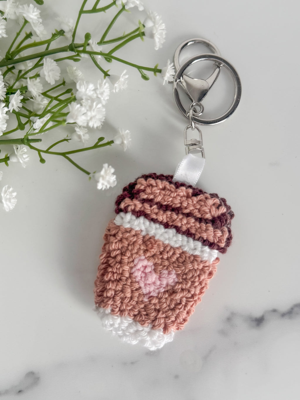 Takeaway Coffee Punch Needle Keychain