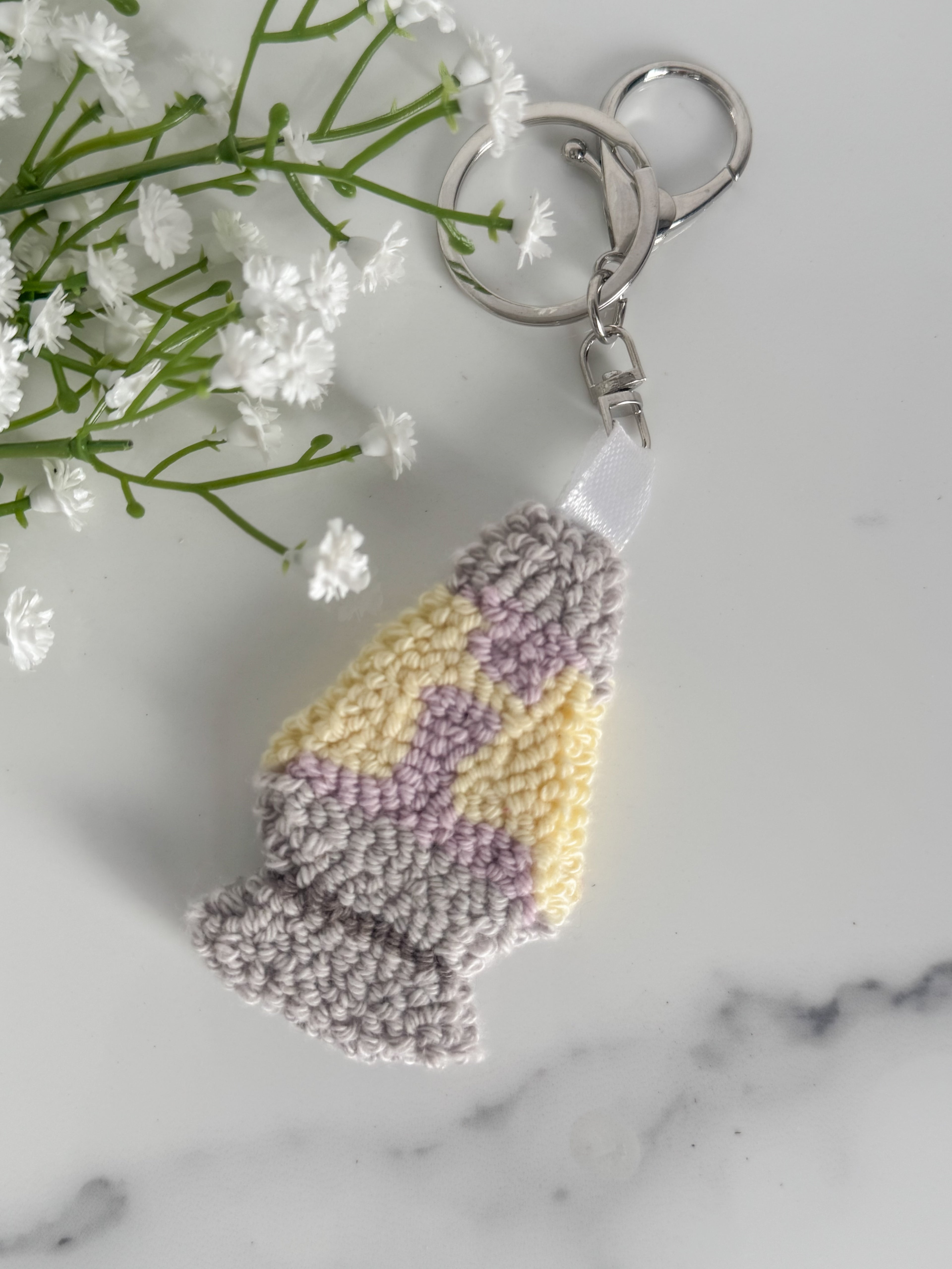 Lava Lamp Punch Needle Keychain