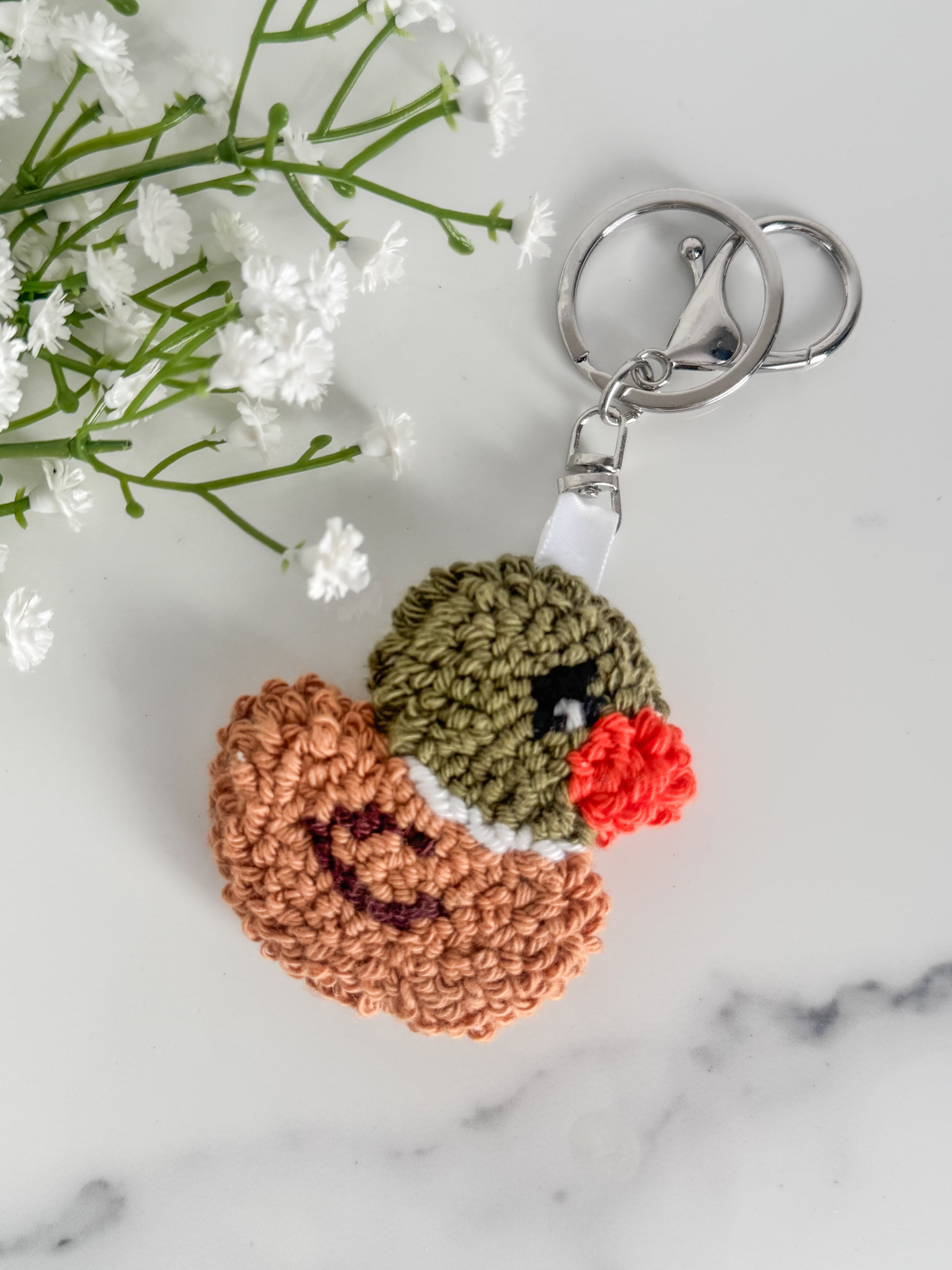 Mallard Duck Punch Needle Keychain