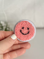 Smiley Face Punch Needle Phone Grip