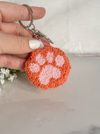 Cat Paw Punch Needle Keychain