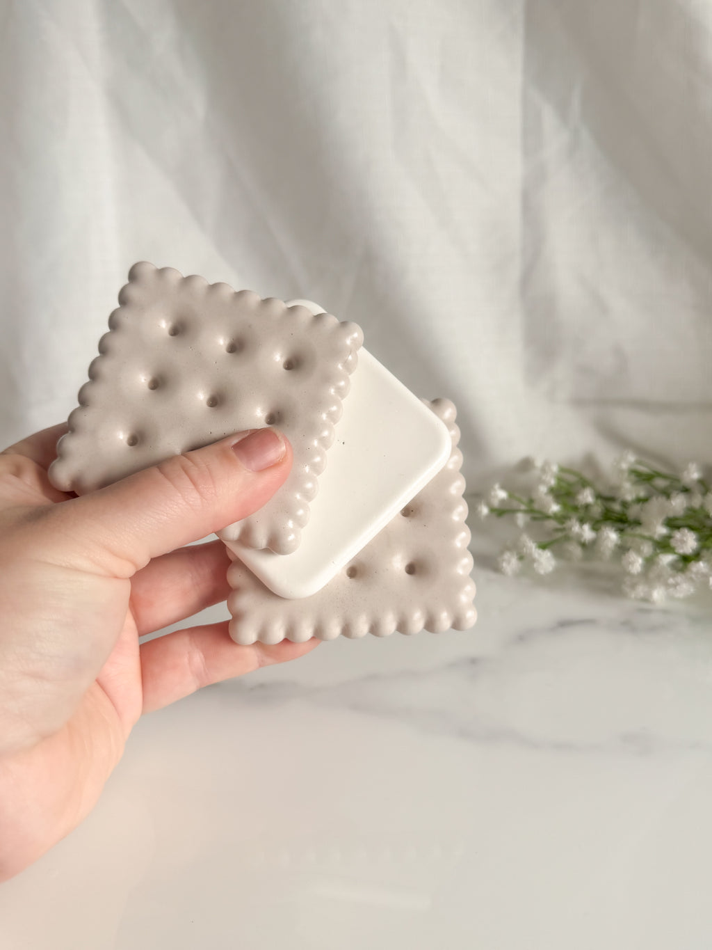 Square Biscuit Coaster Set (Small Size)