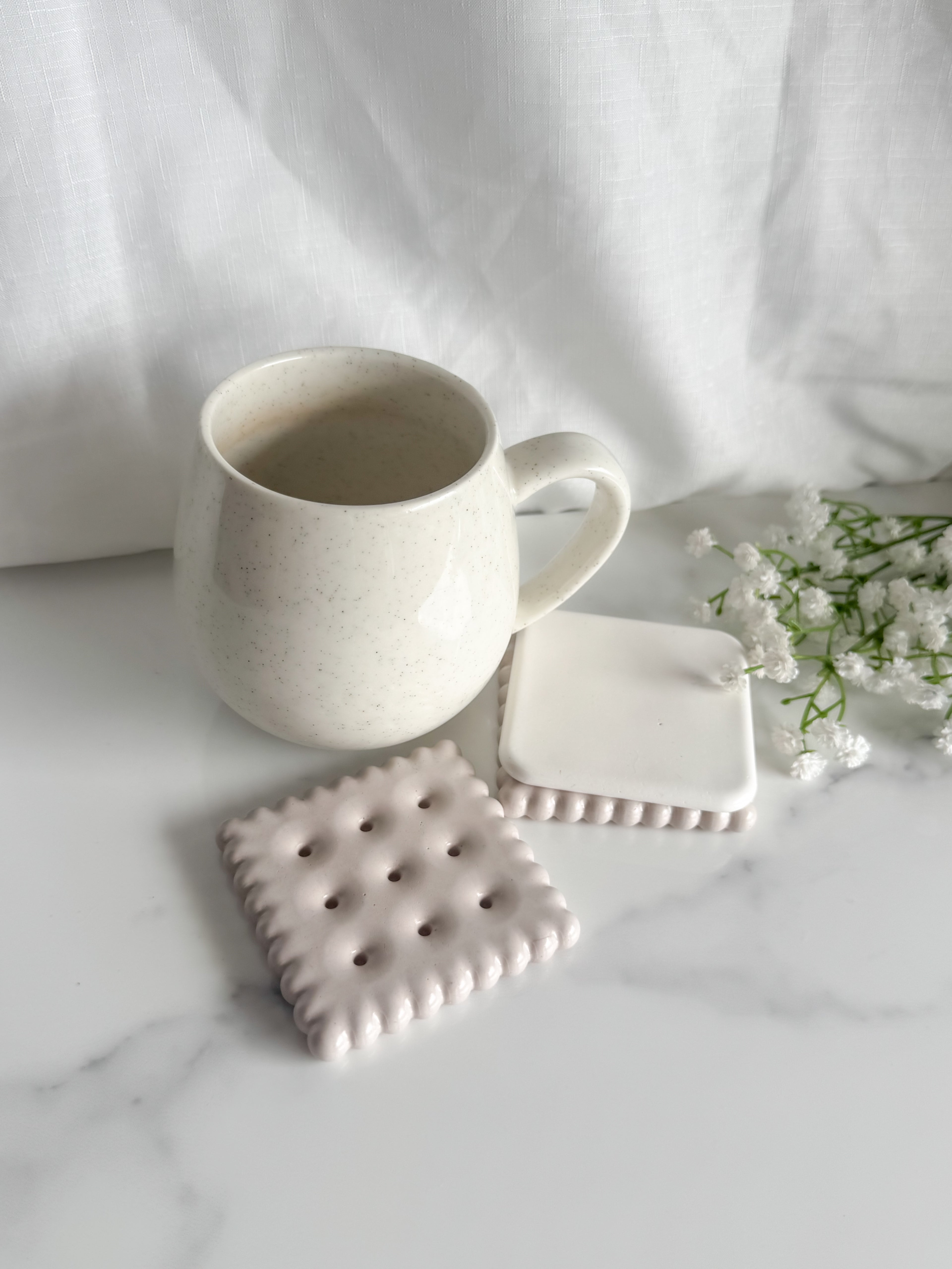 Square Biscuit Coaster Set (Small Size)