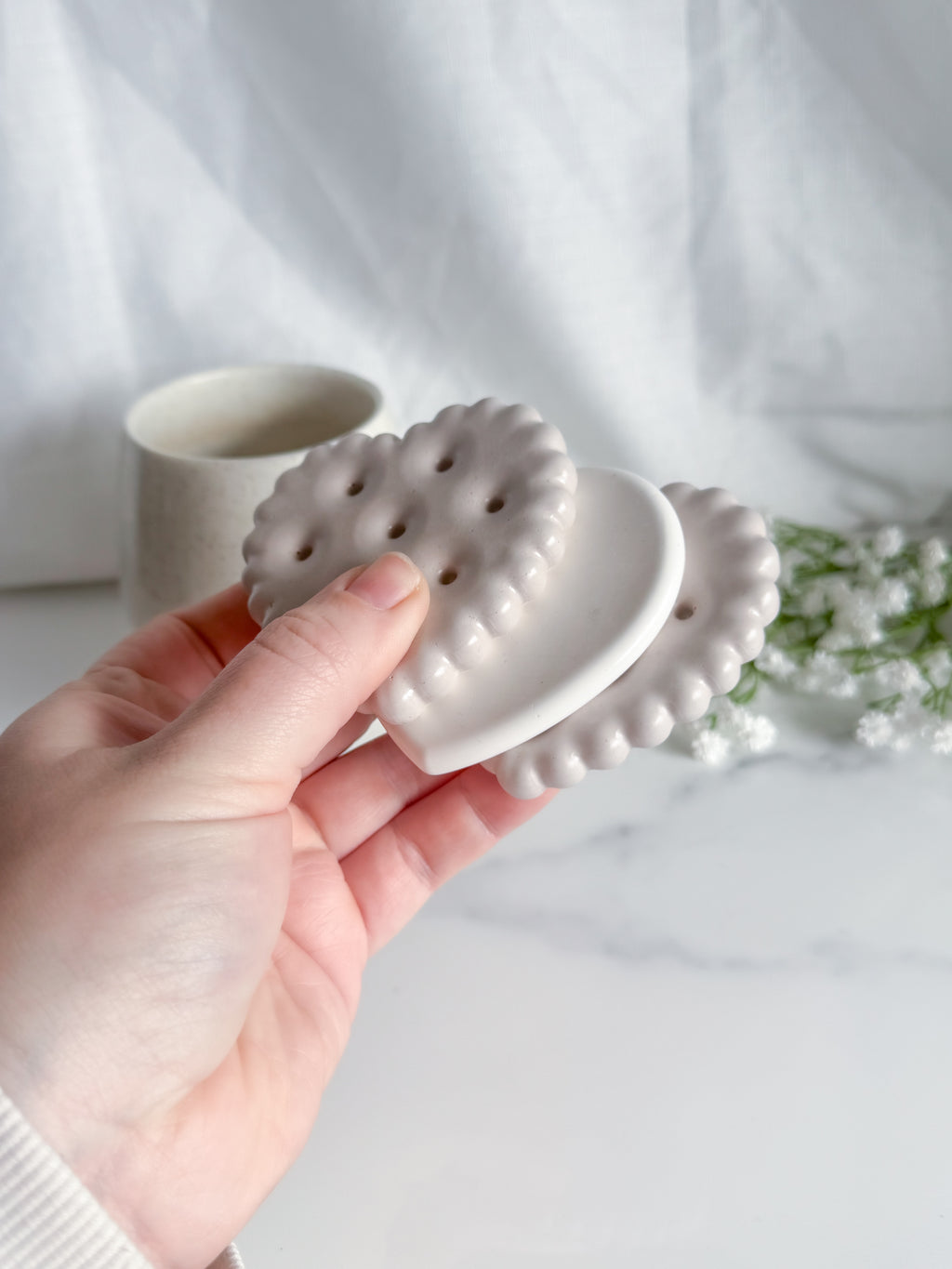 Heart Biscuit Coaster Set (Small Size)