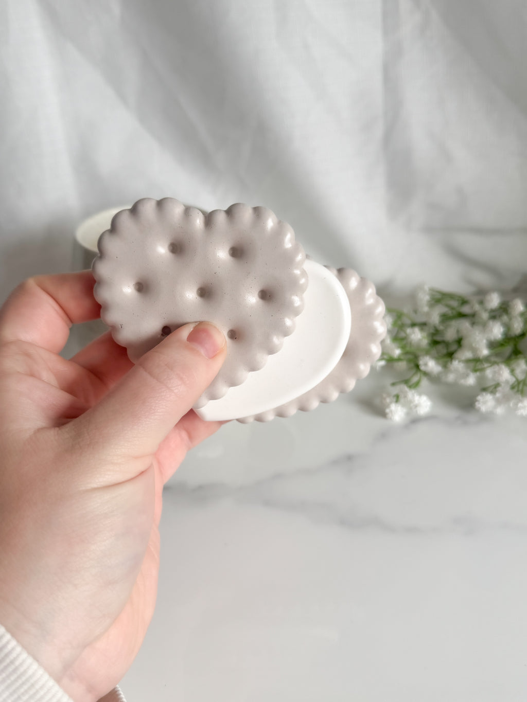 Heart Biscuit Coaster Set (Small Size)